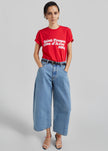 Palmi Cropped Barrel Leg Jeans - Medium Wash