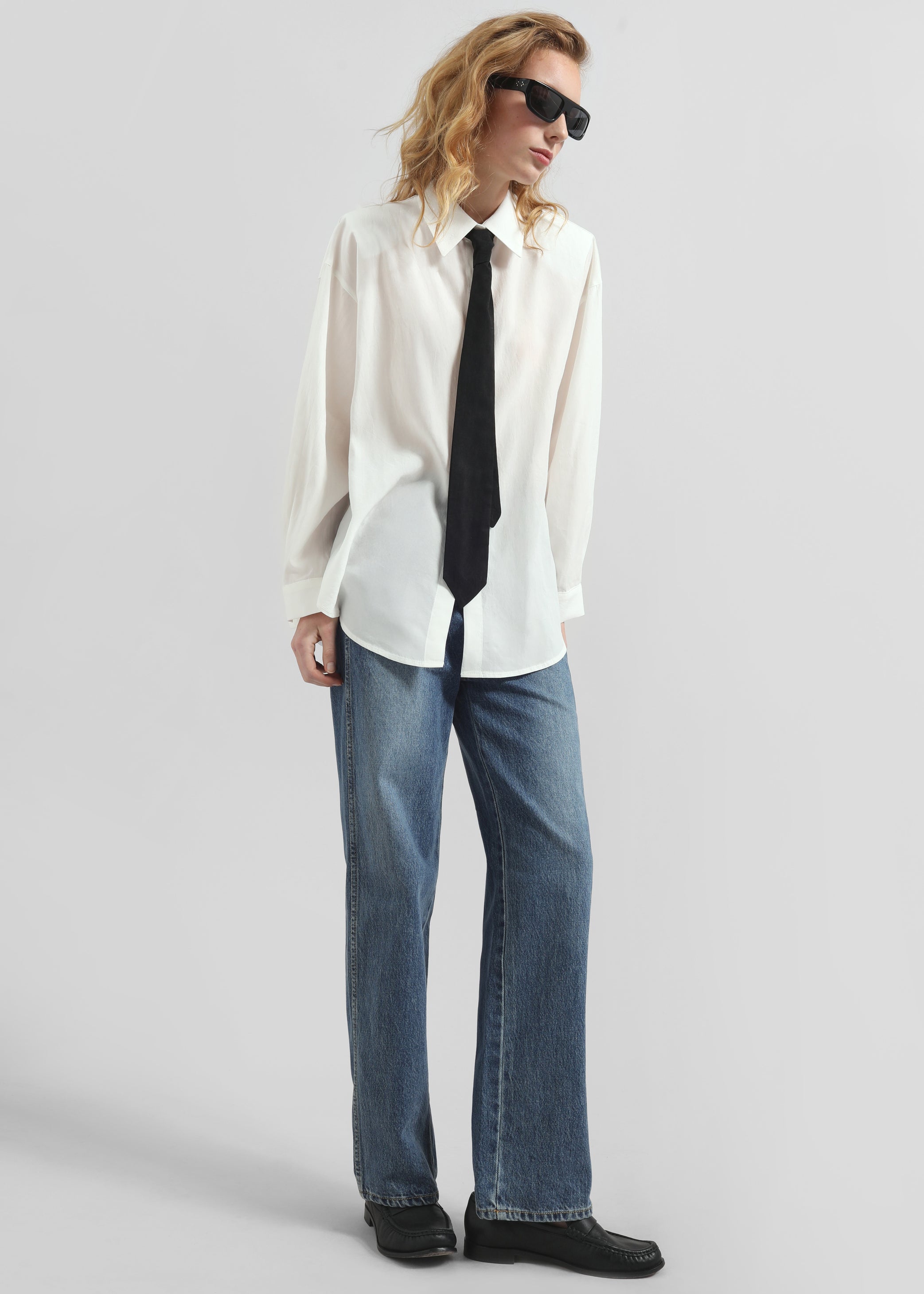 Shop the look image for Patti Neck Tie Shirt - White
