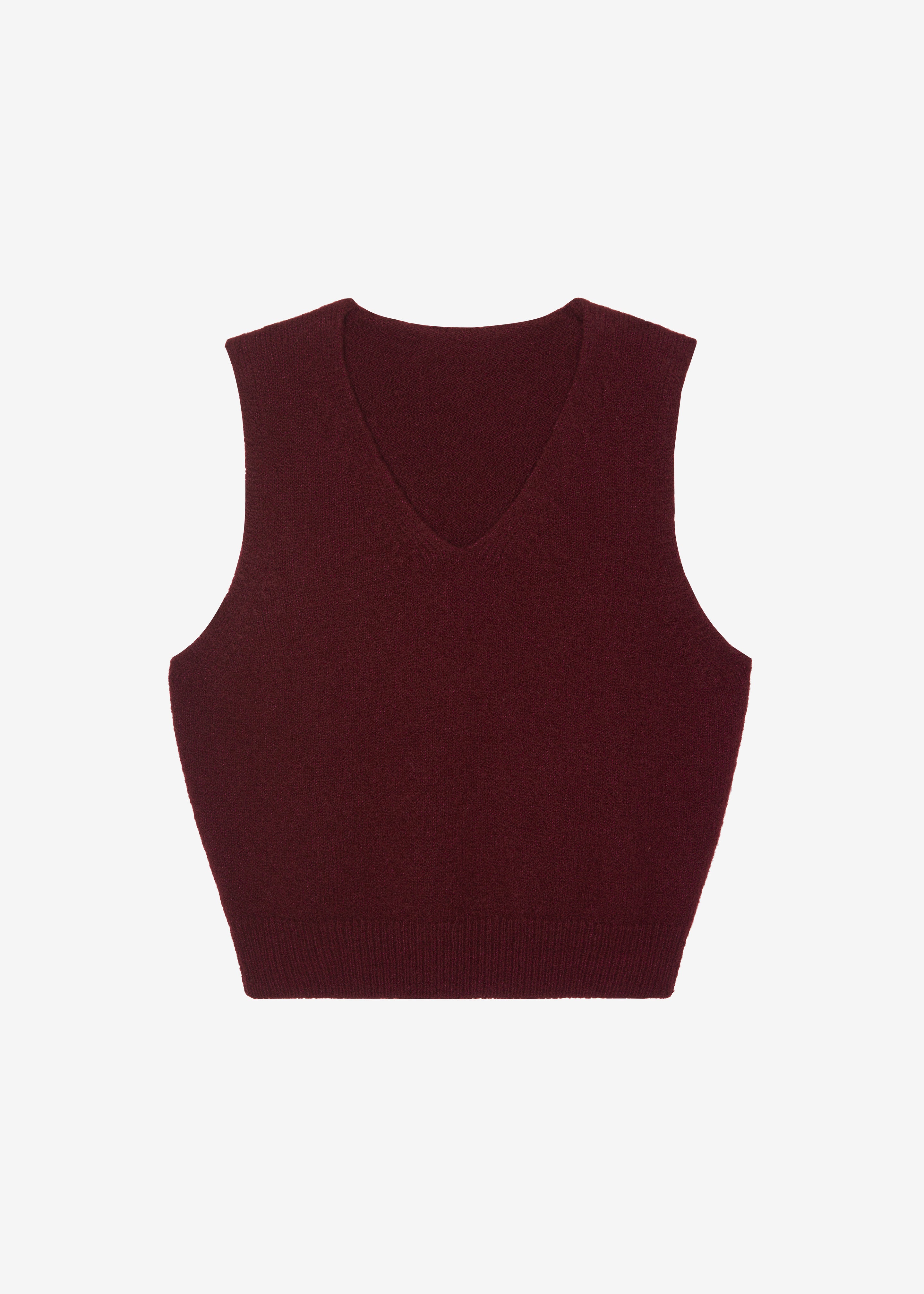 Pavia Knit Vest - Burgundy - 9