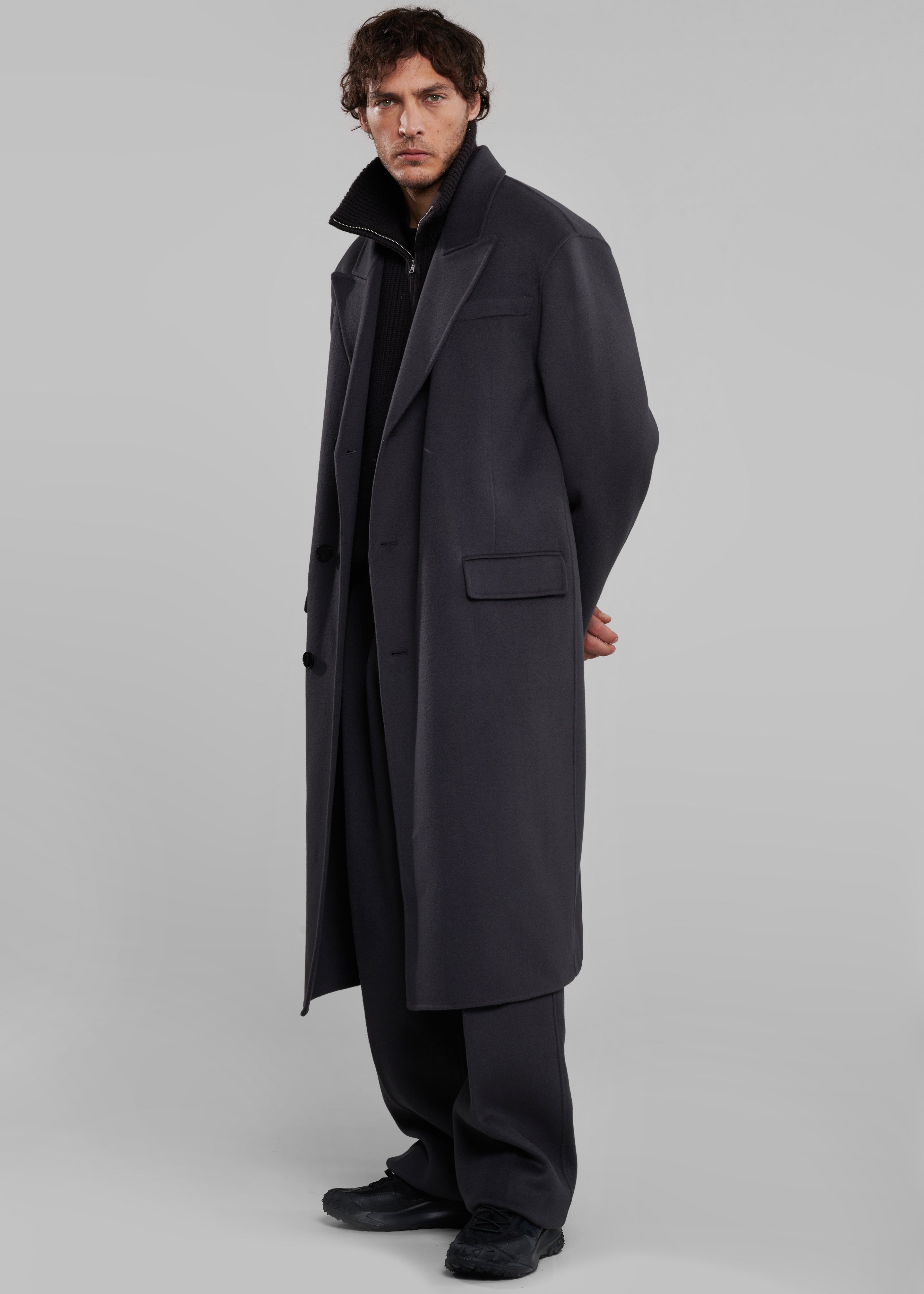 Paxton Wool Coat - Dark Grey - 3