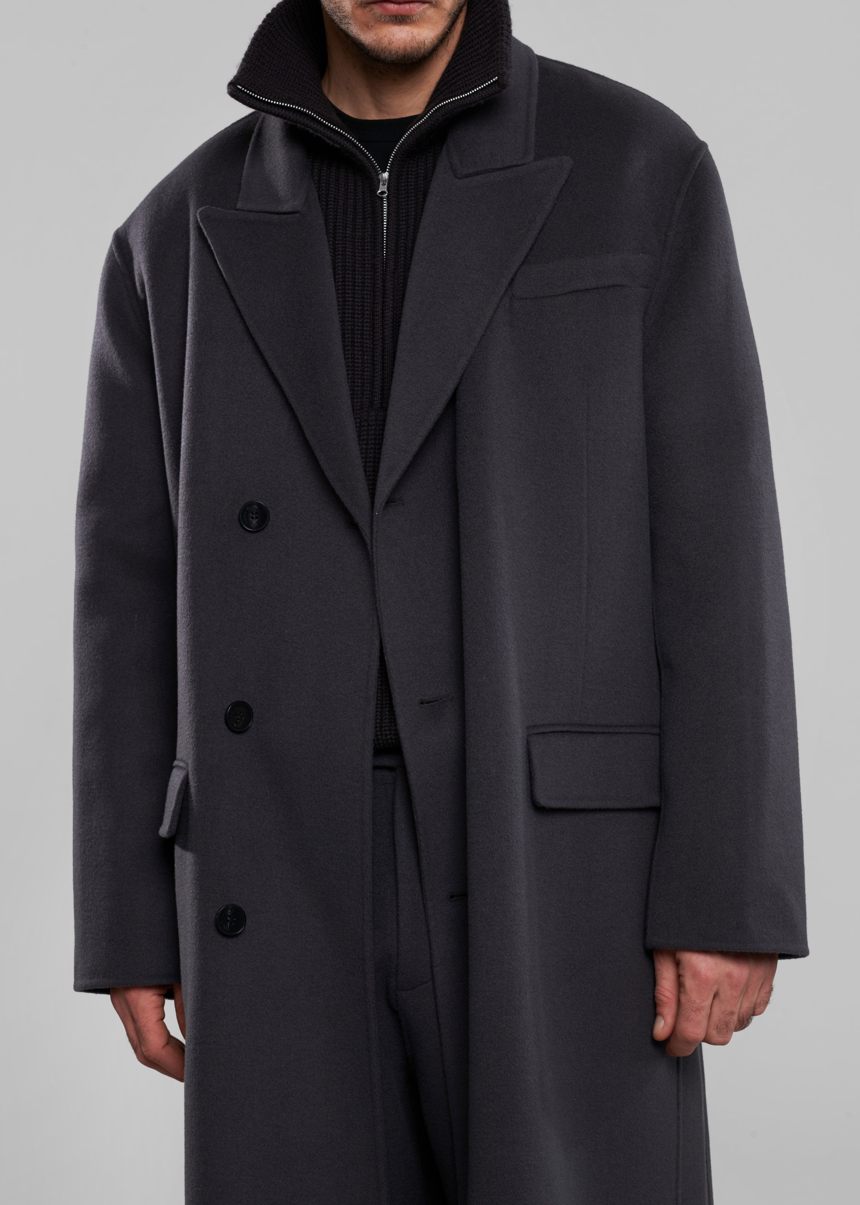 Paxton Wool Coat - Dark Grey - 5