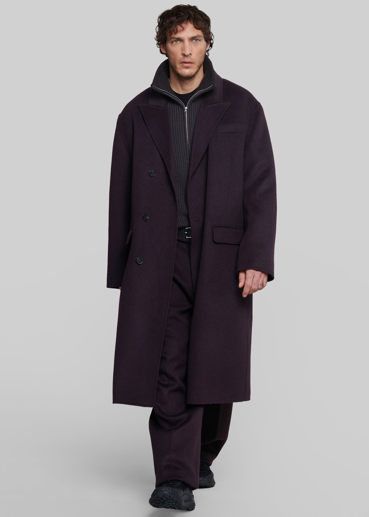 Paxton Wool Coat - Dark Plum