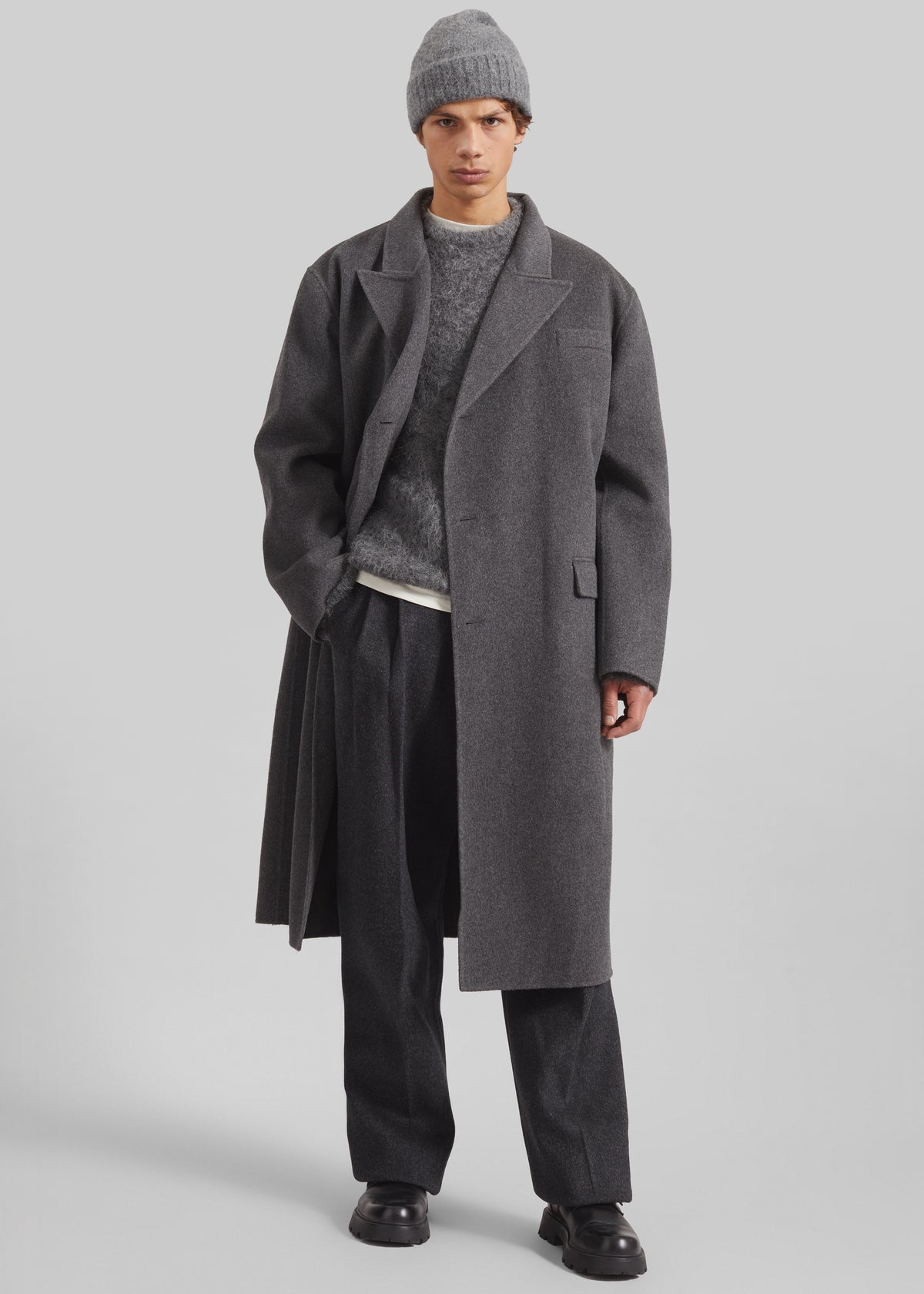 Paxton Wool Coat - Grey Melange