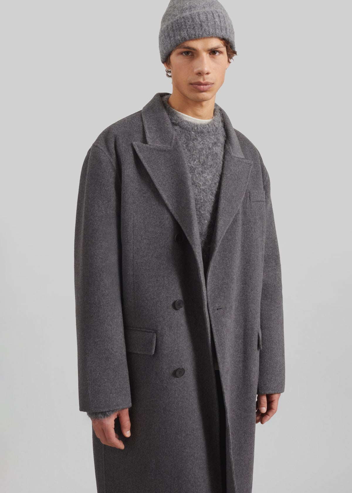 Paxton Wool Coat - Grey Melange
