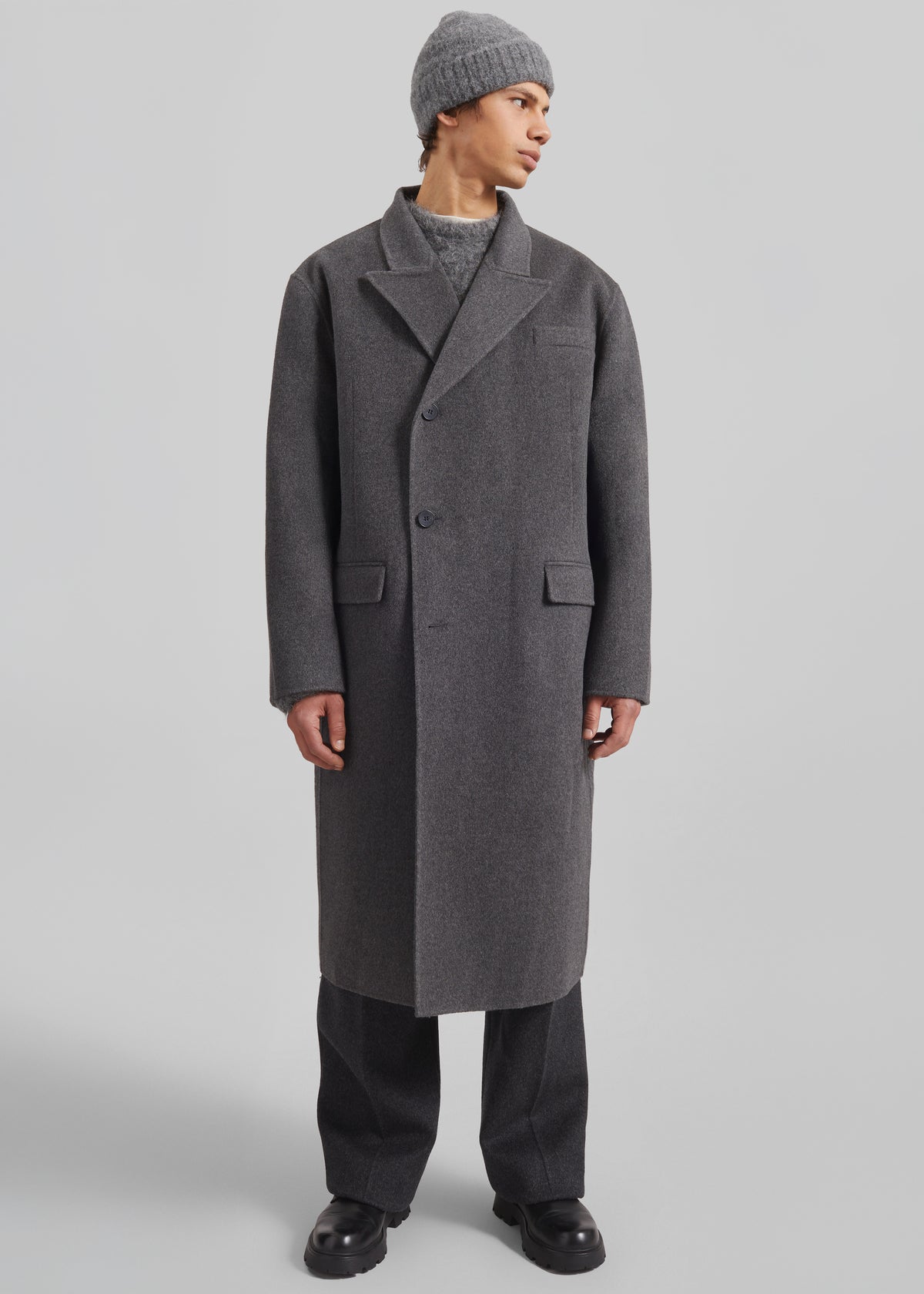 Paxton Wool Coat - Grey Melange
