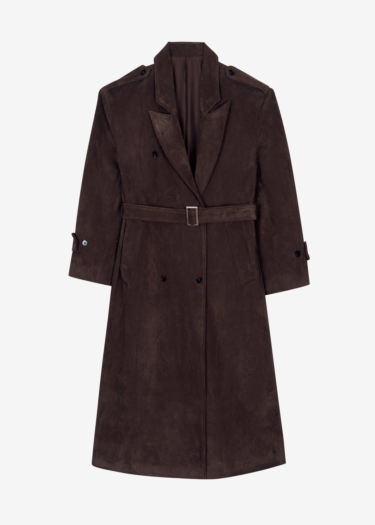 Pembroke Faux Suede Trench - Brown - 11