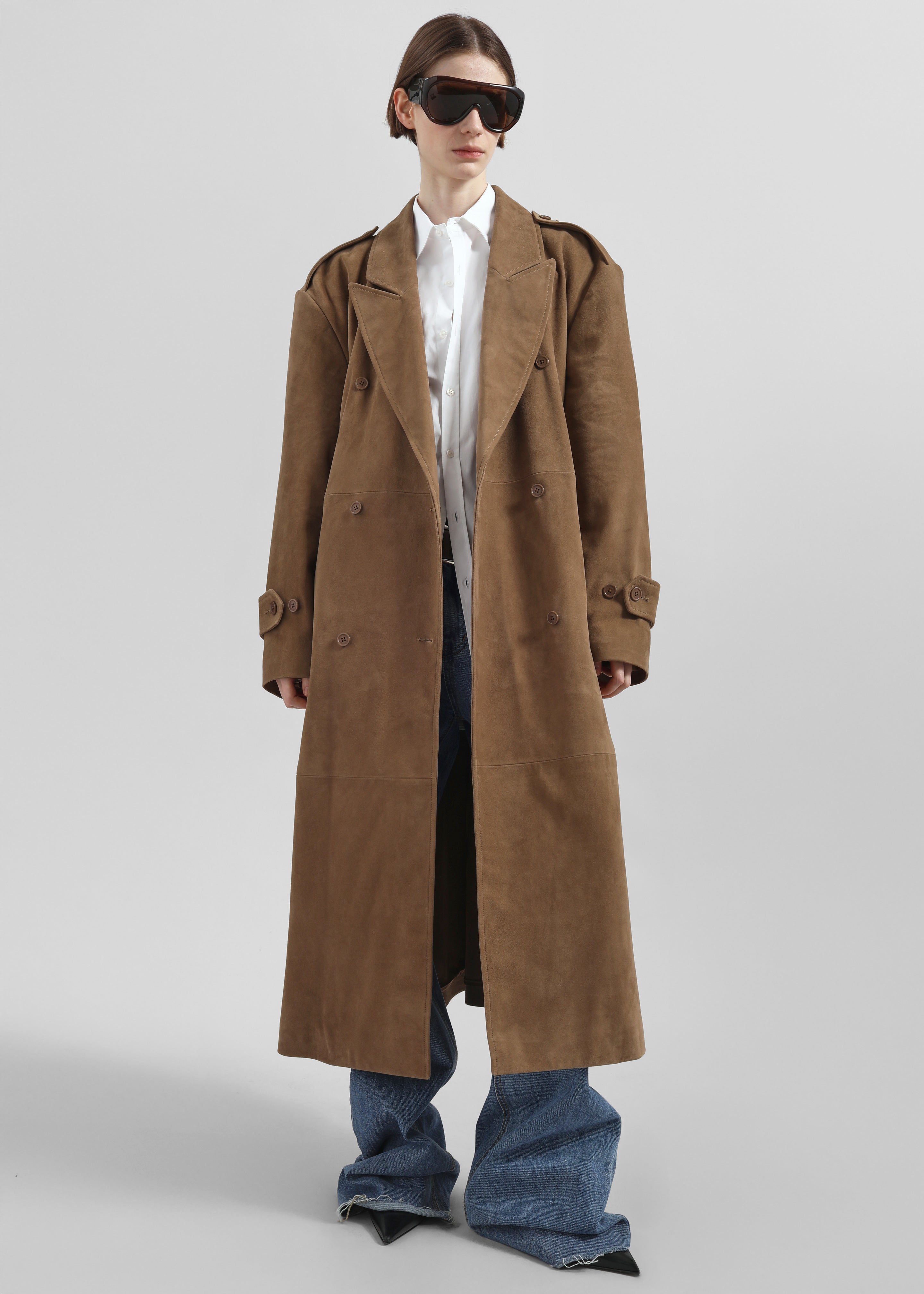 Pembroke Faux Suede Trench - Camel - 3