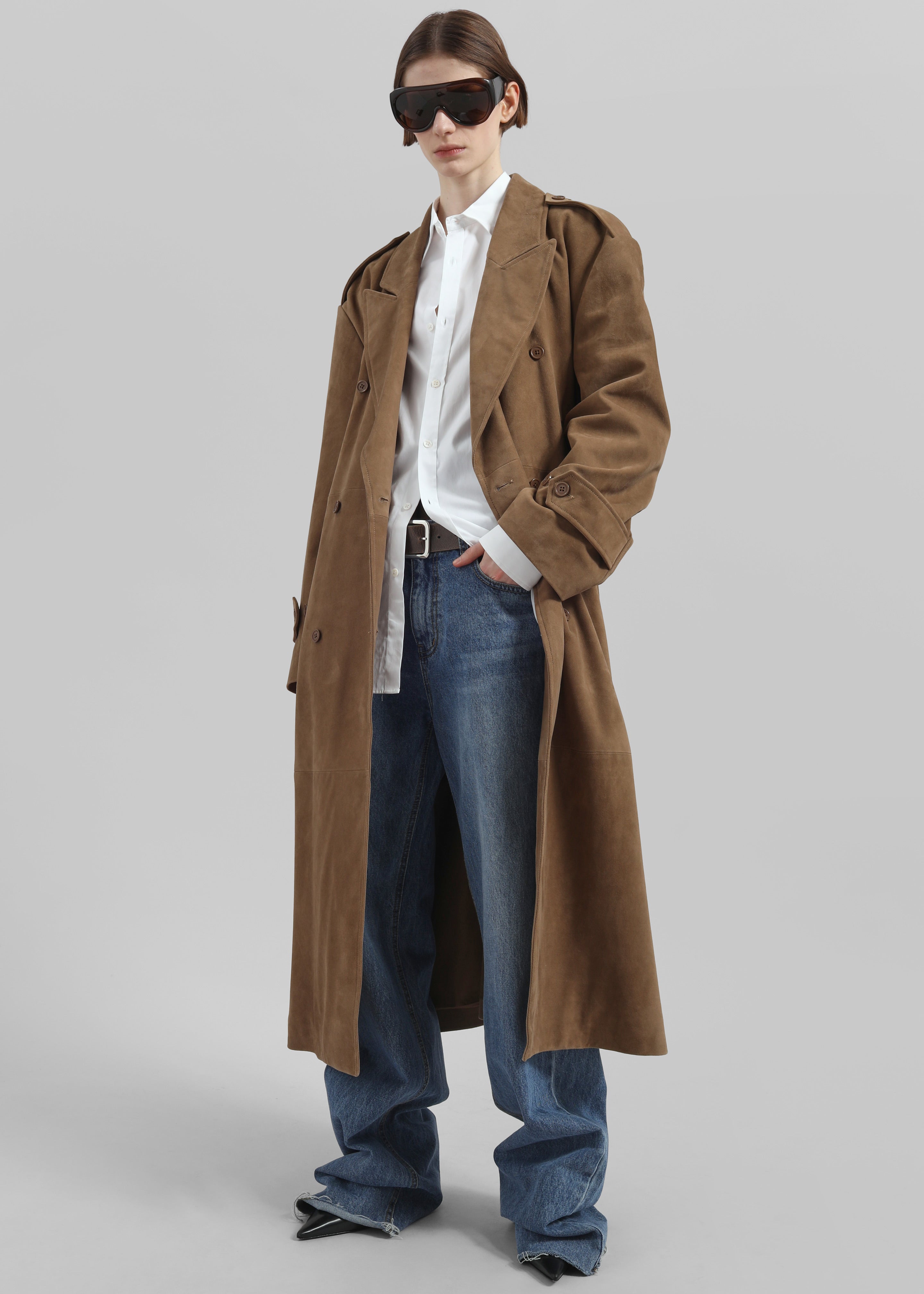 Pembroke Faux Suede Trench - Camel – The Frankie Shop