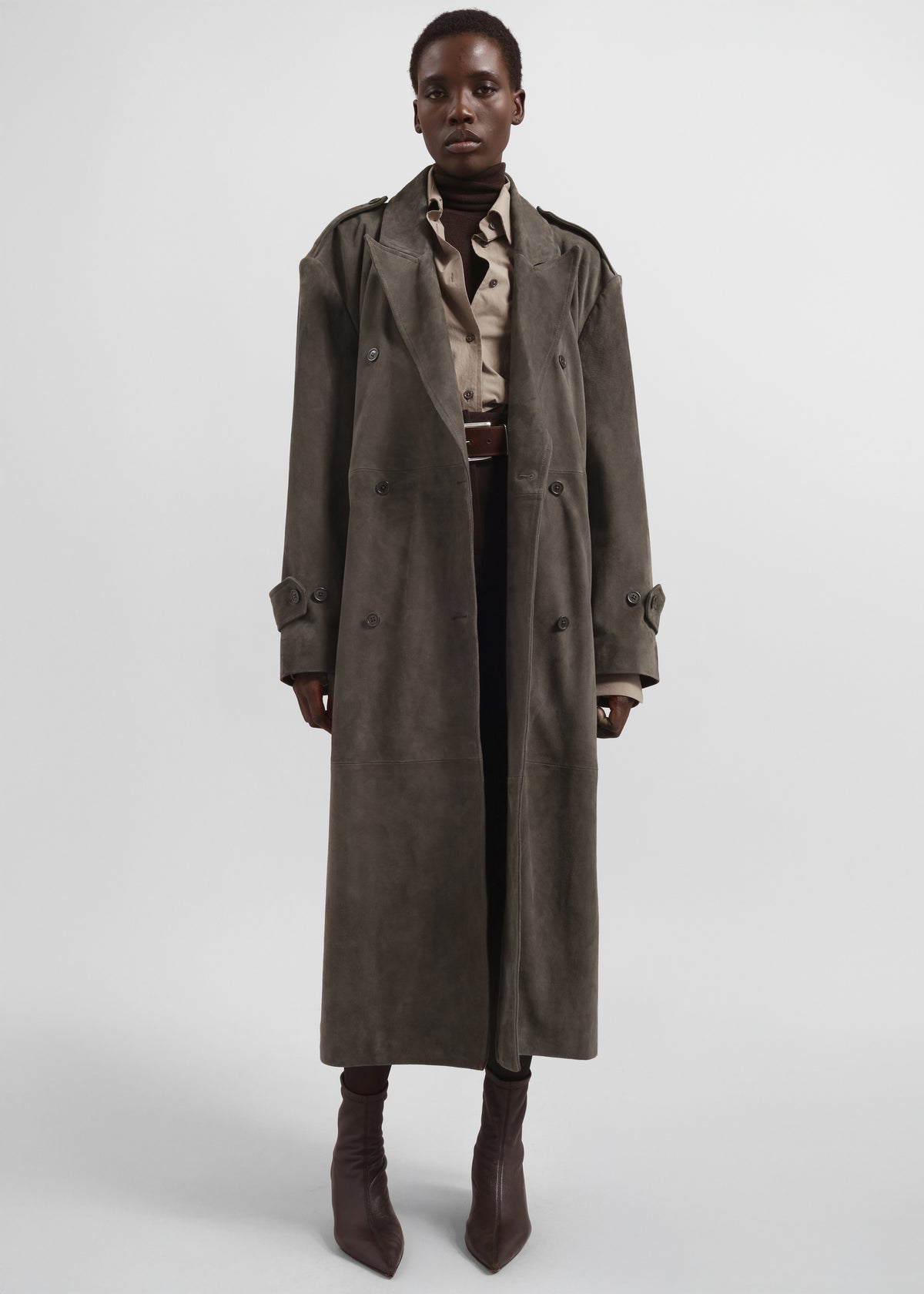 Pembroke Faux Suede Trench - Mousse - 5