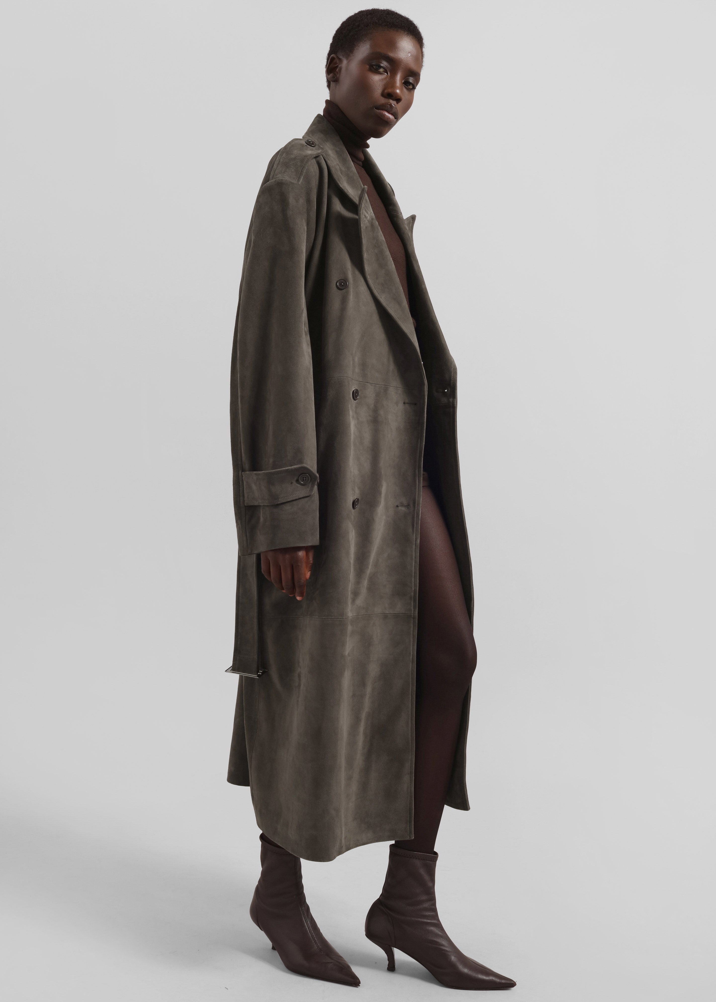 Pembroke Faux Suede Trench - Mousse - 3