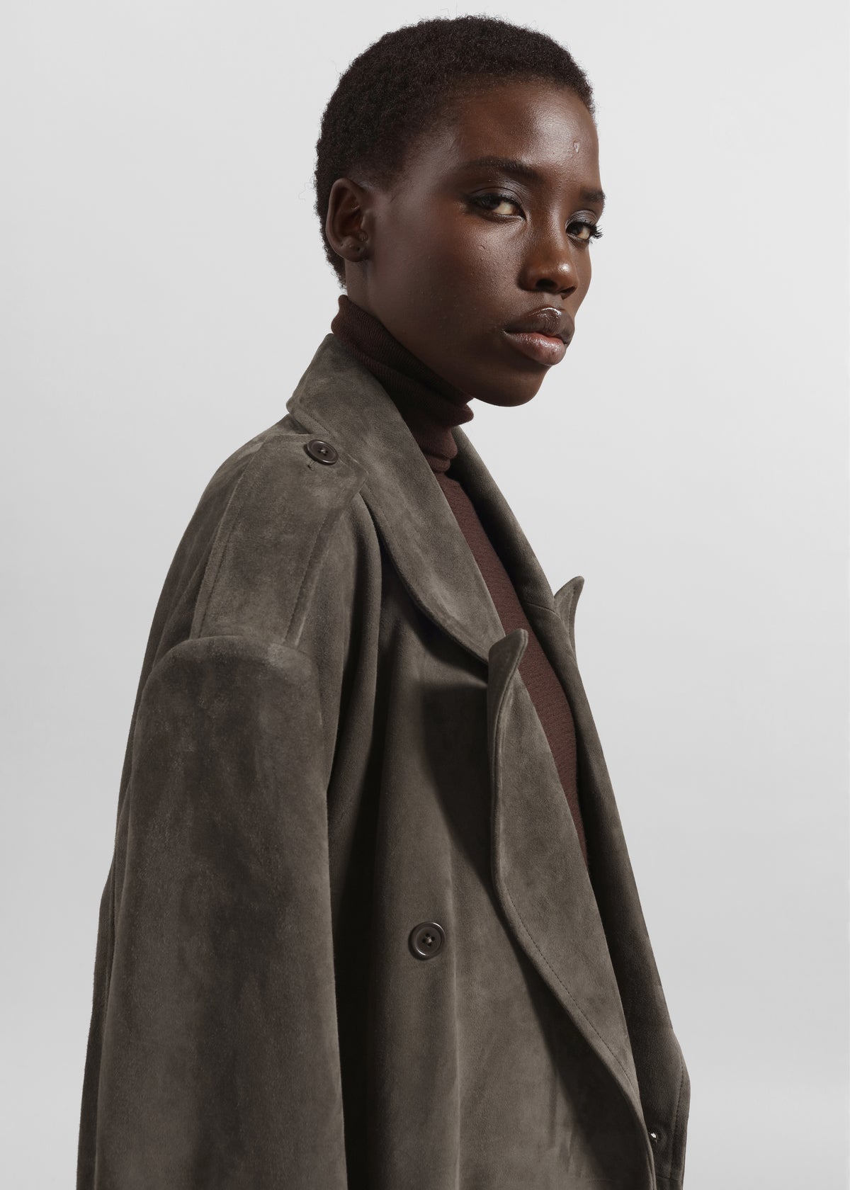 Pembroke Faux Suede Trench - Mousse - 4