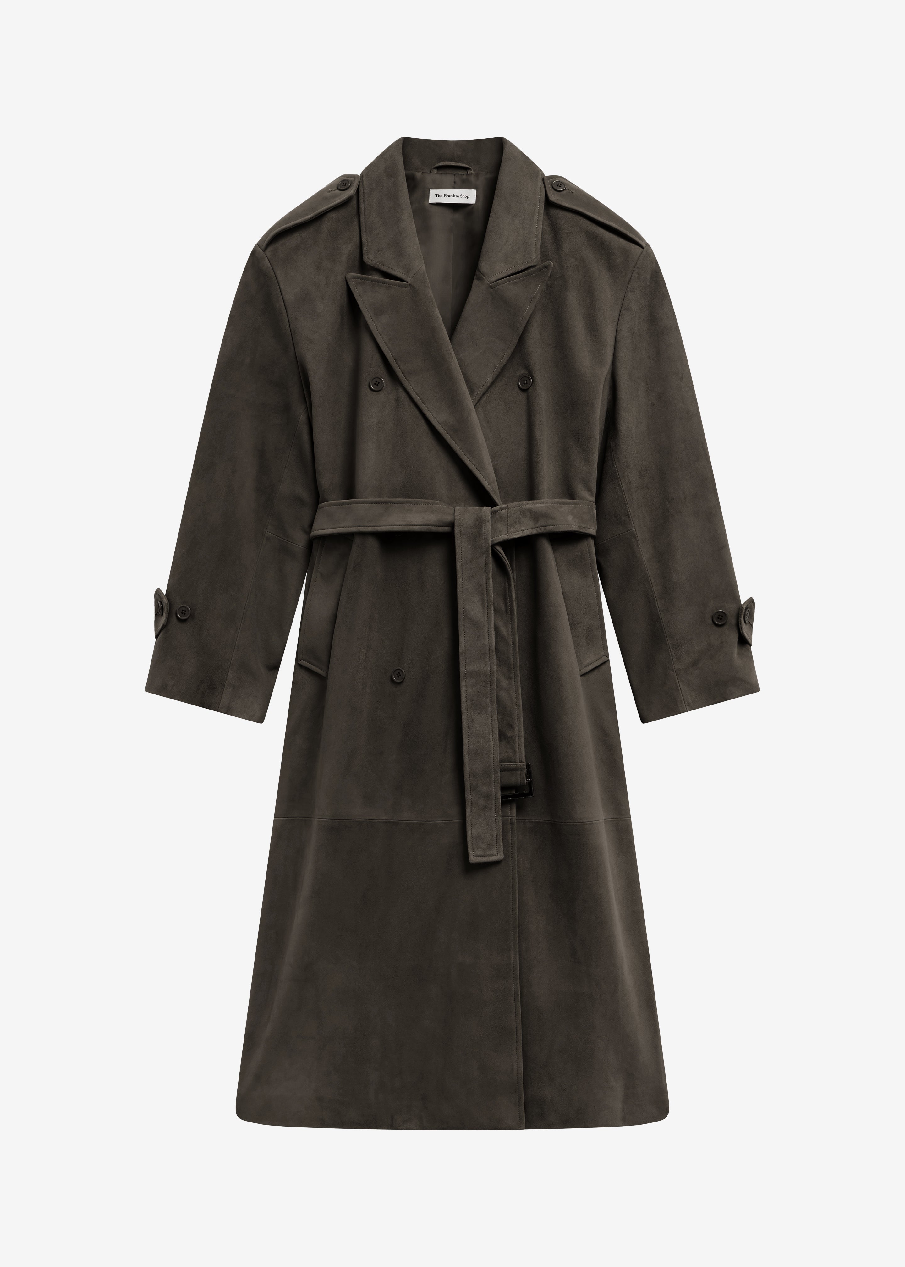Pembroke Faux Suede Trench - Mousse – The Frankie Shop