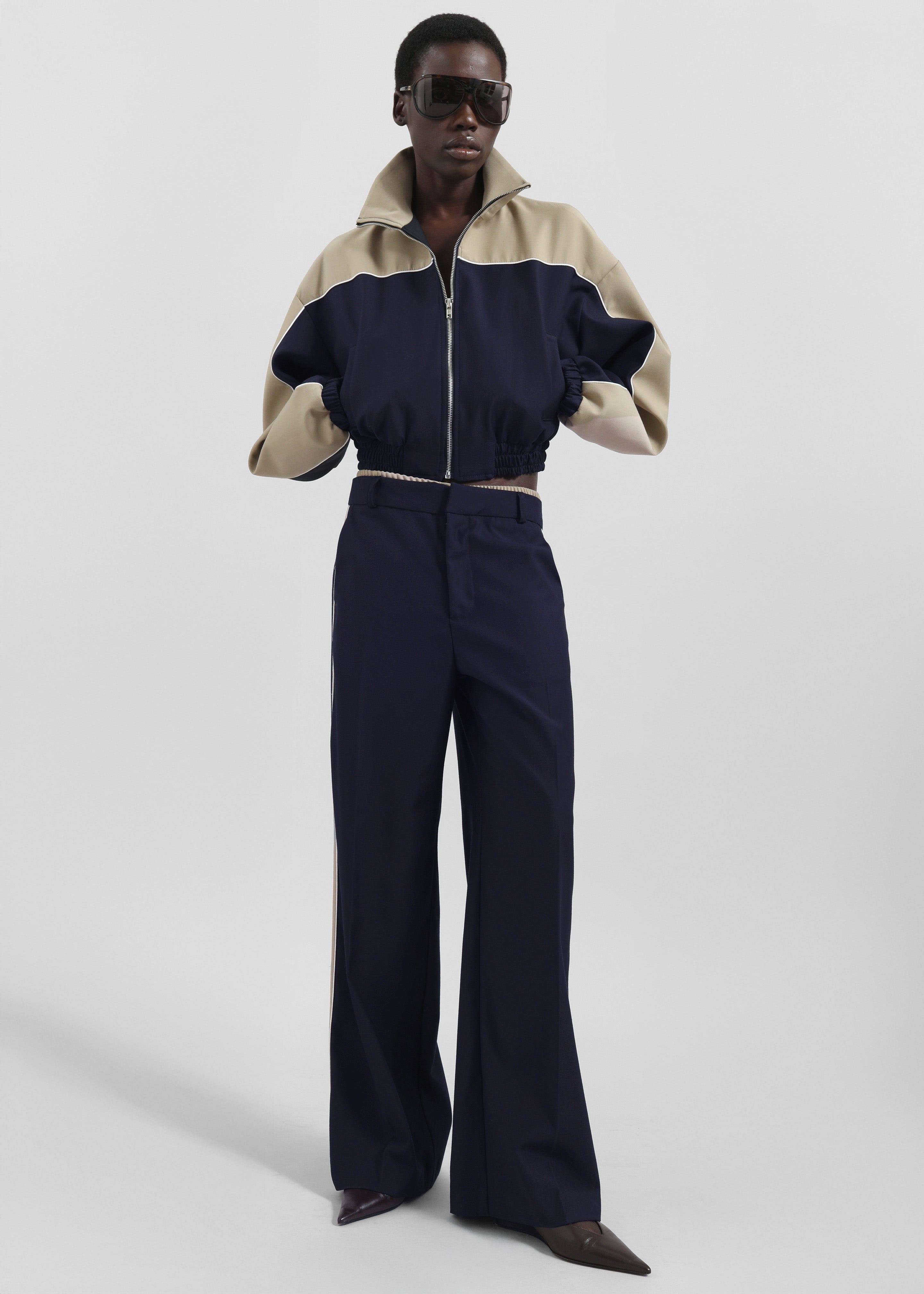 Penally Cropped Jacket - Navy - 8