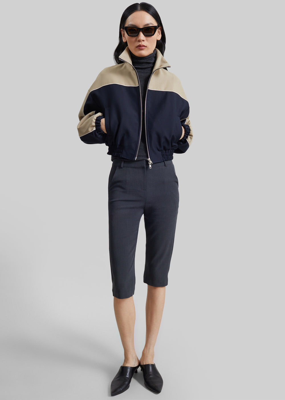 Penally Cropped Jacket - Navy - 1