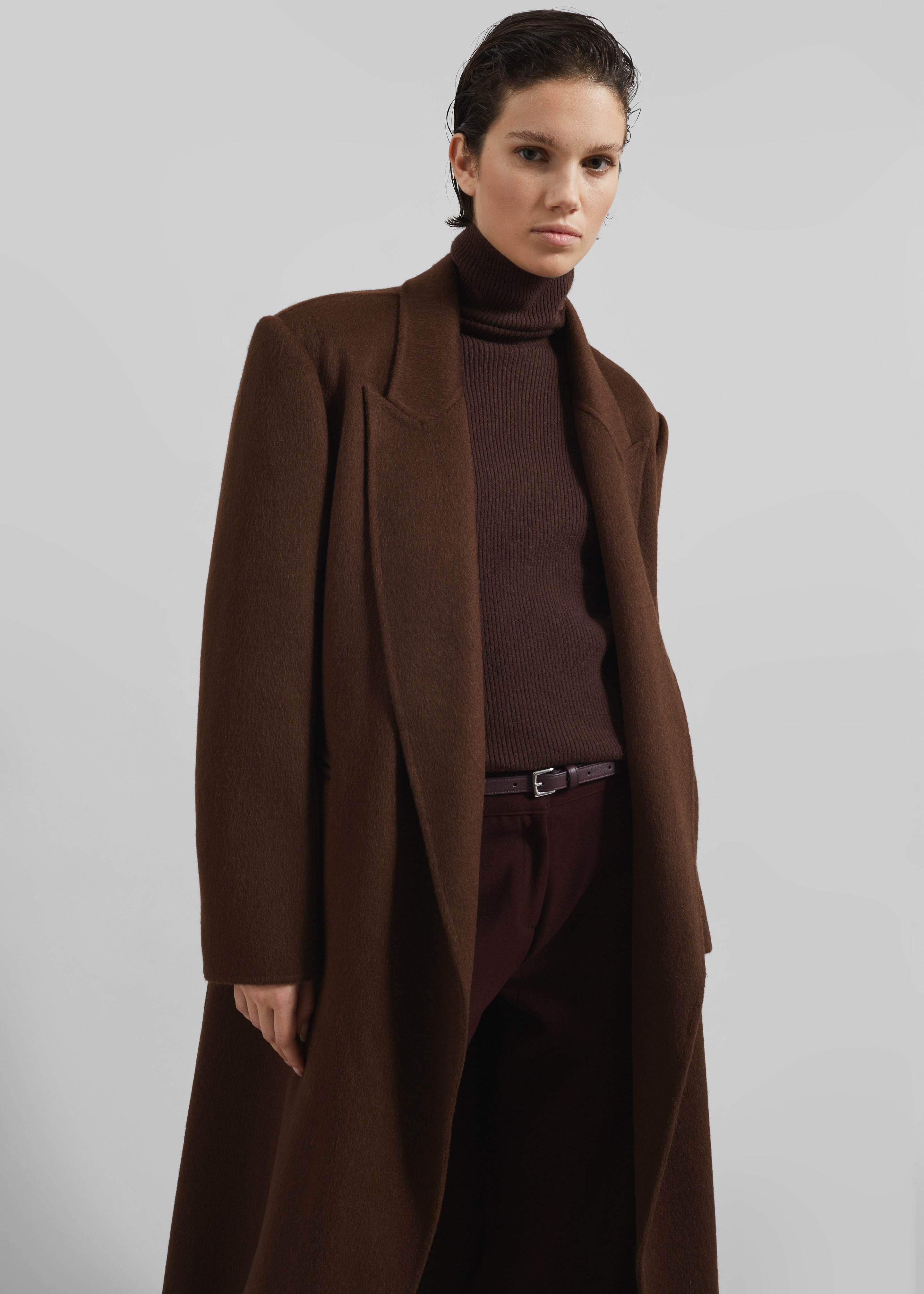 Penrose Wool Coat - Brown - 5