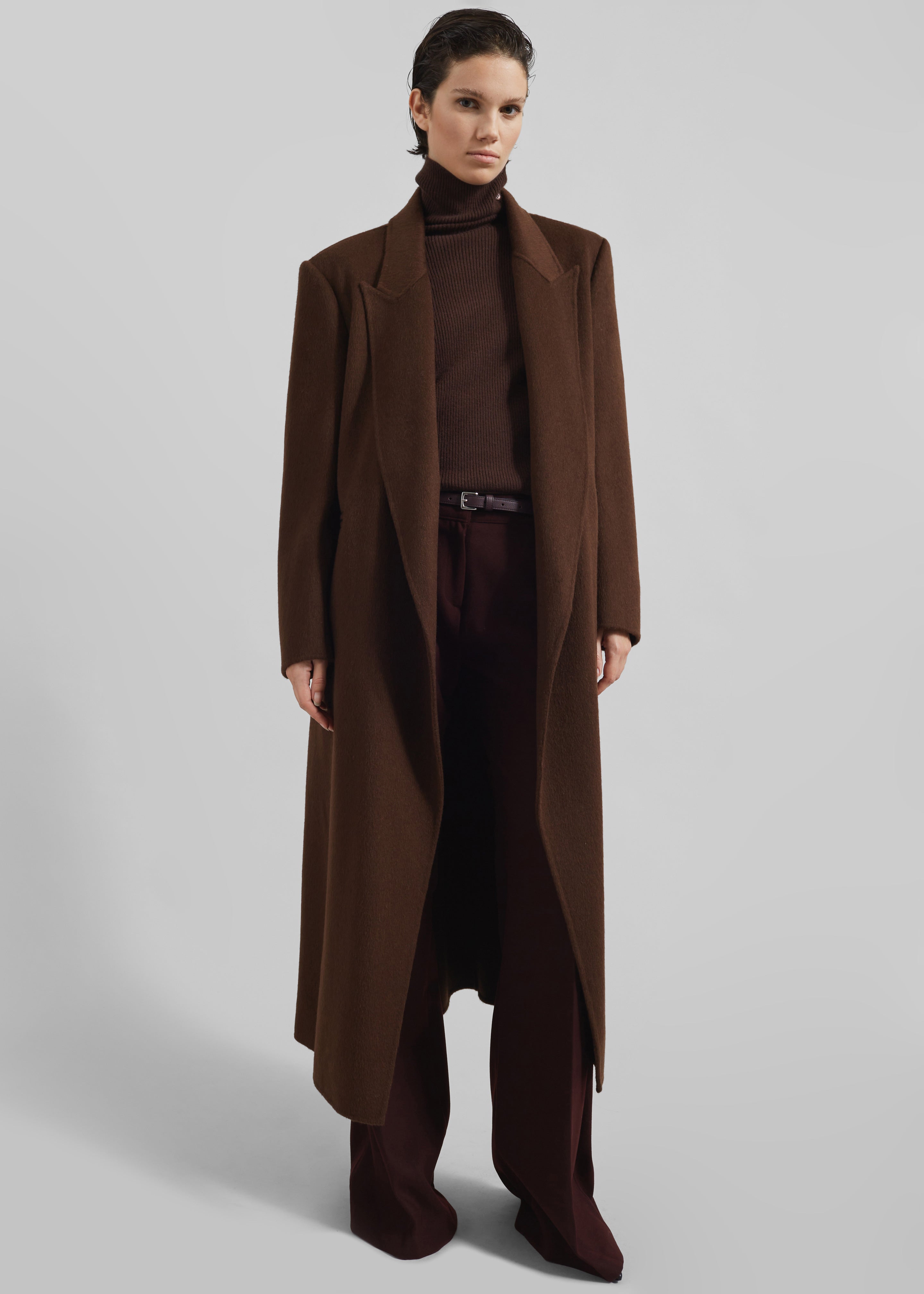 Penrose Wool Coat - Brown - 1