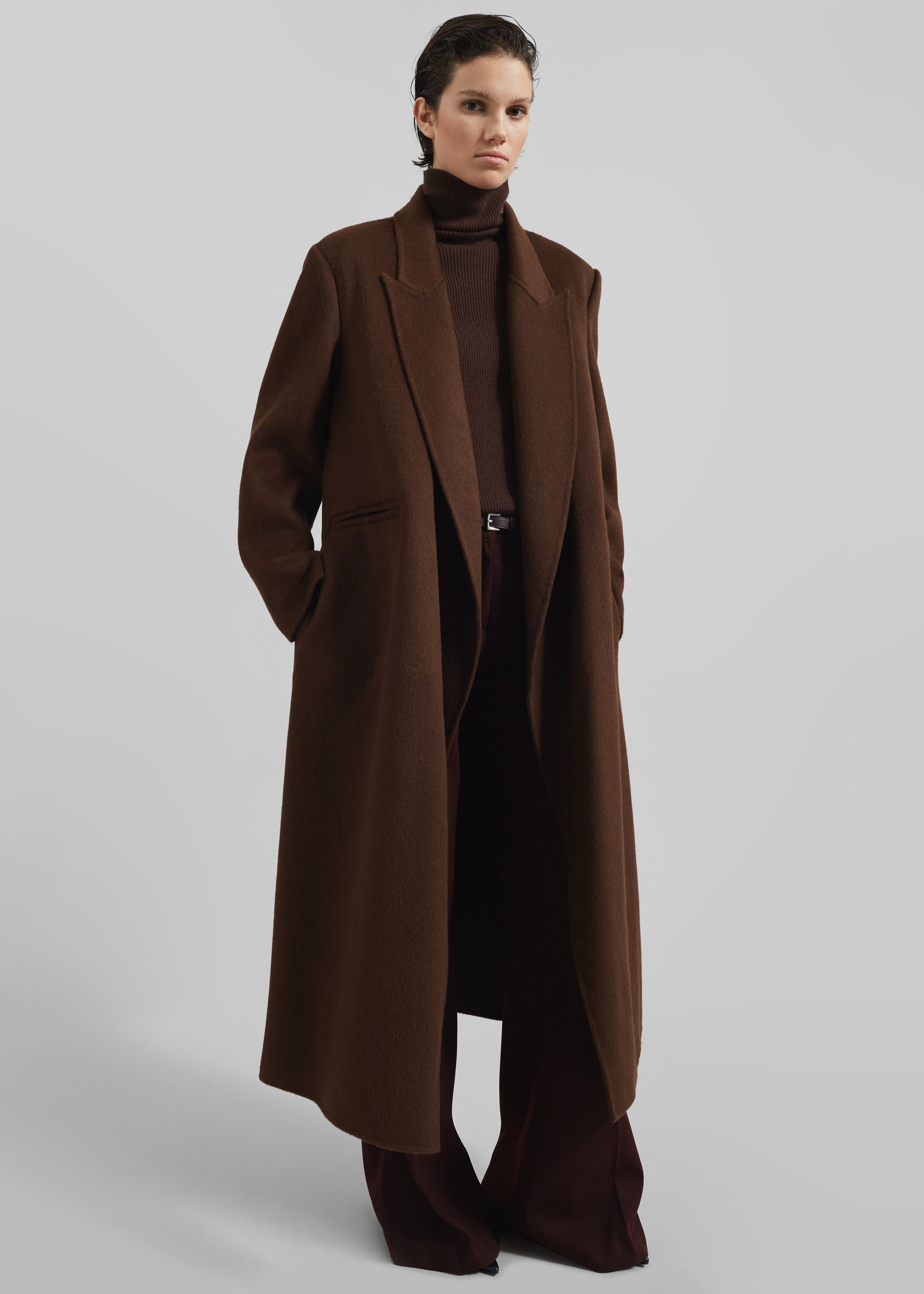 Penrose Wool Coat - Brown - 4