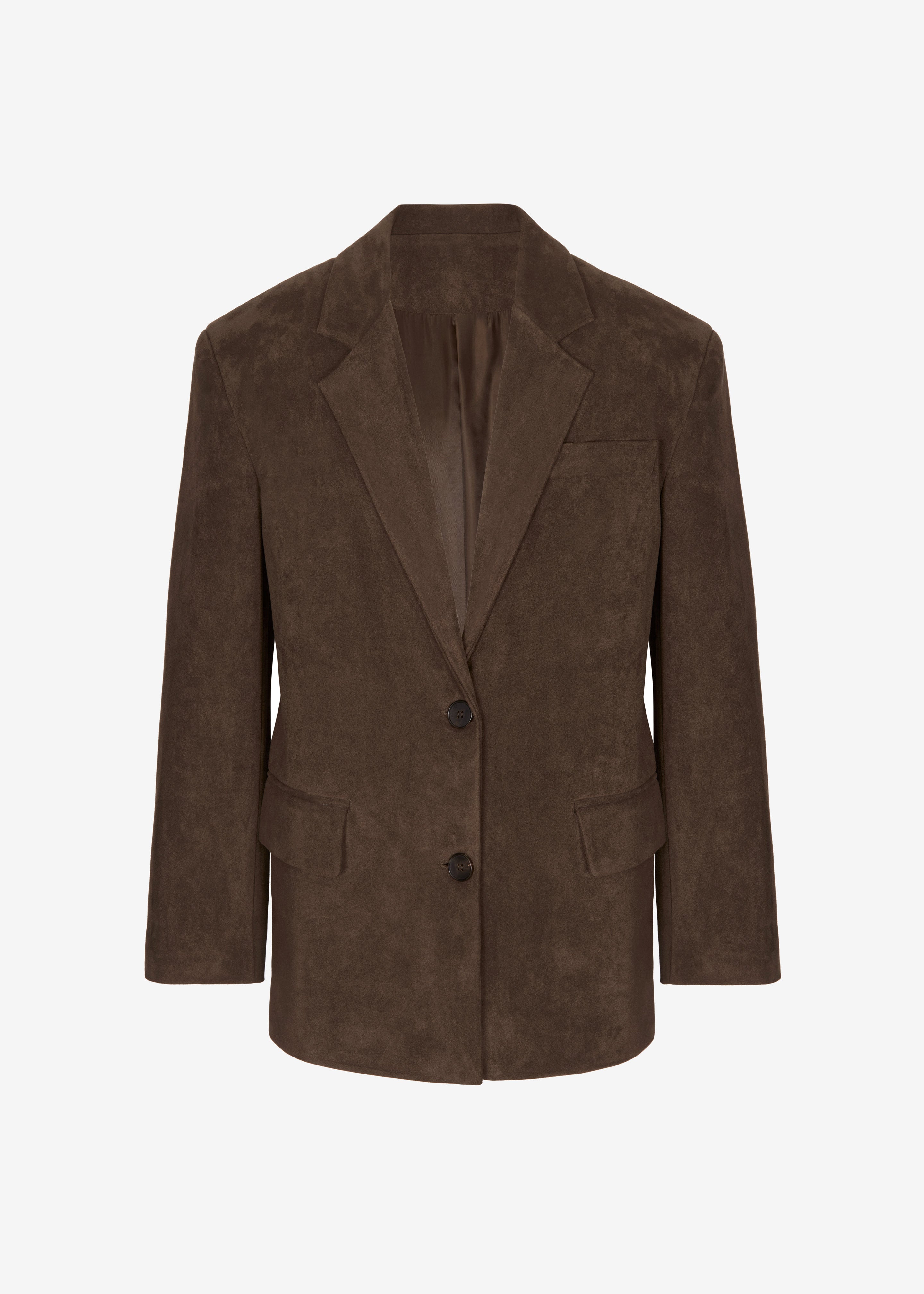 Peoria Faux Suede Blazer - Brown - 14