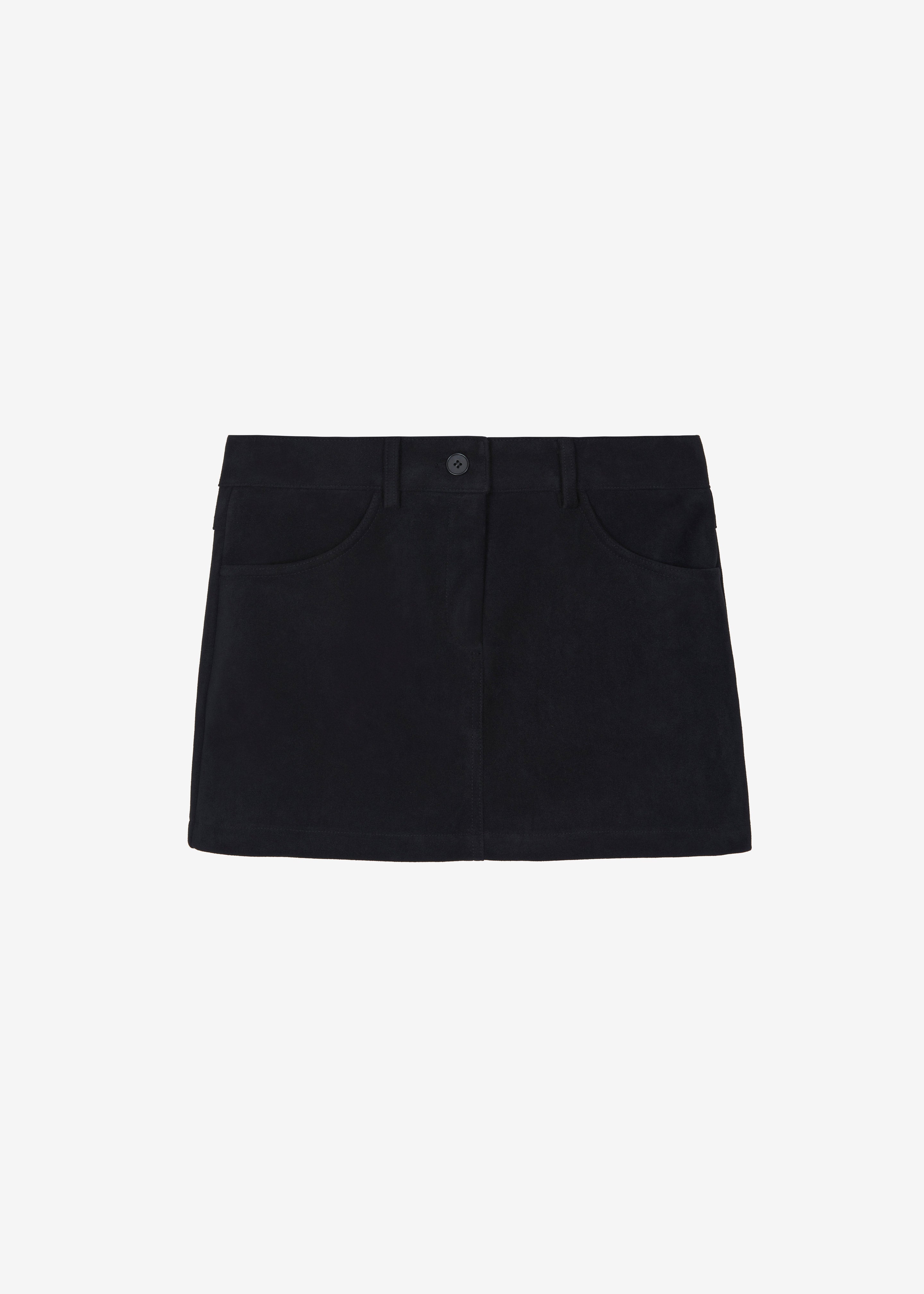 Peoria Faux Suede Mini Skirt - Black - 11