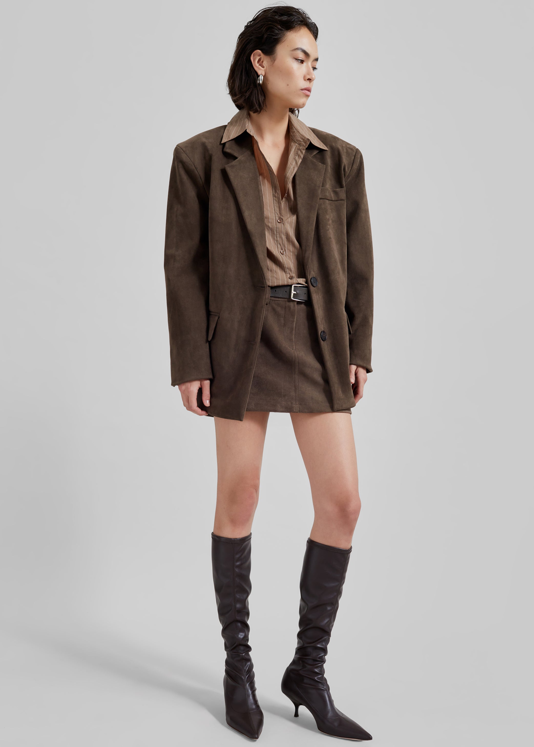 Shop the look image for Peoria Faux Suede Mini Skirt - Brown
