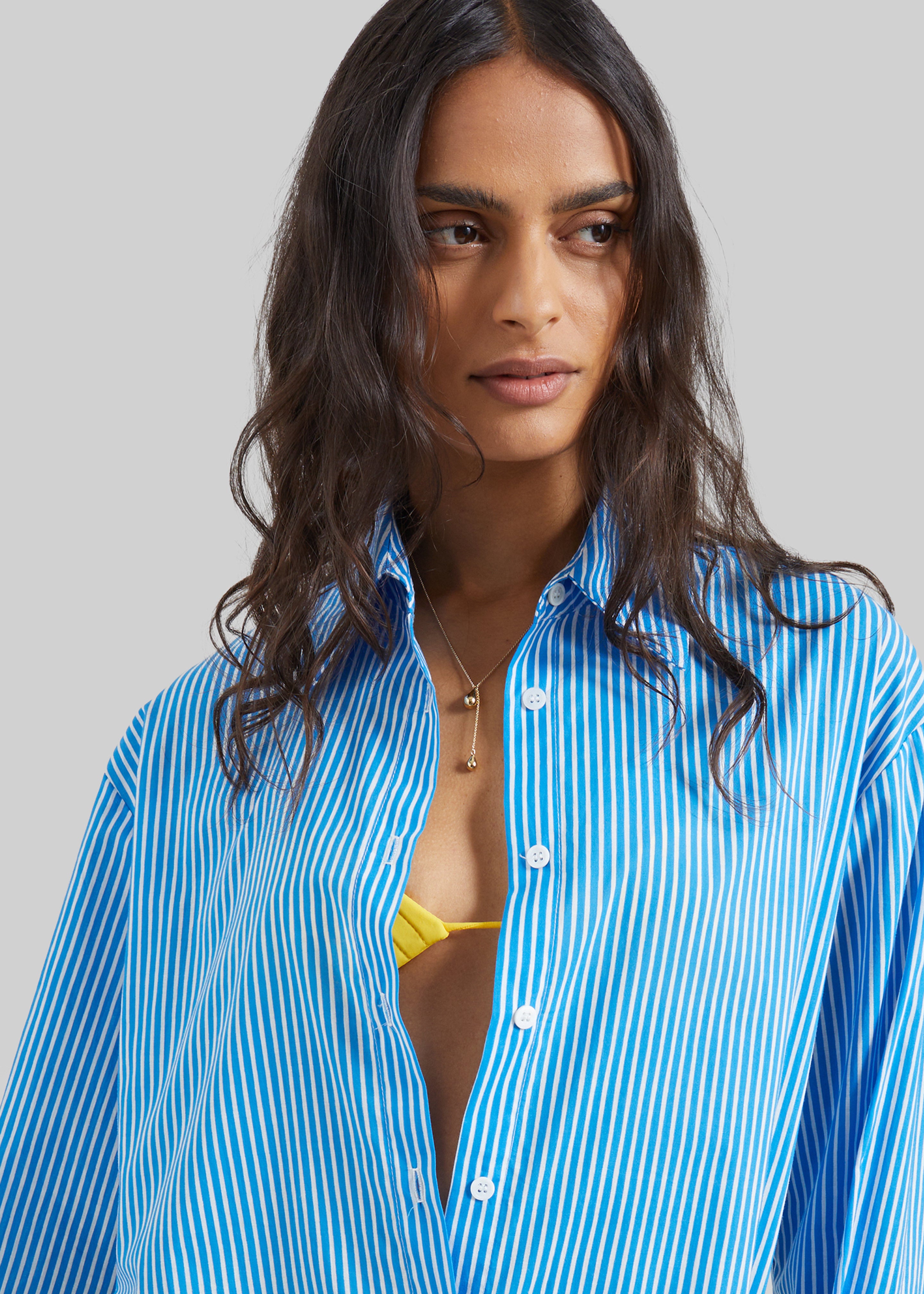 Peri Cotton Shirt - Blue/White Stripe - 2