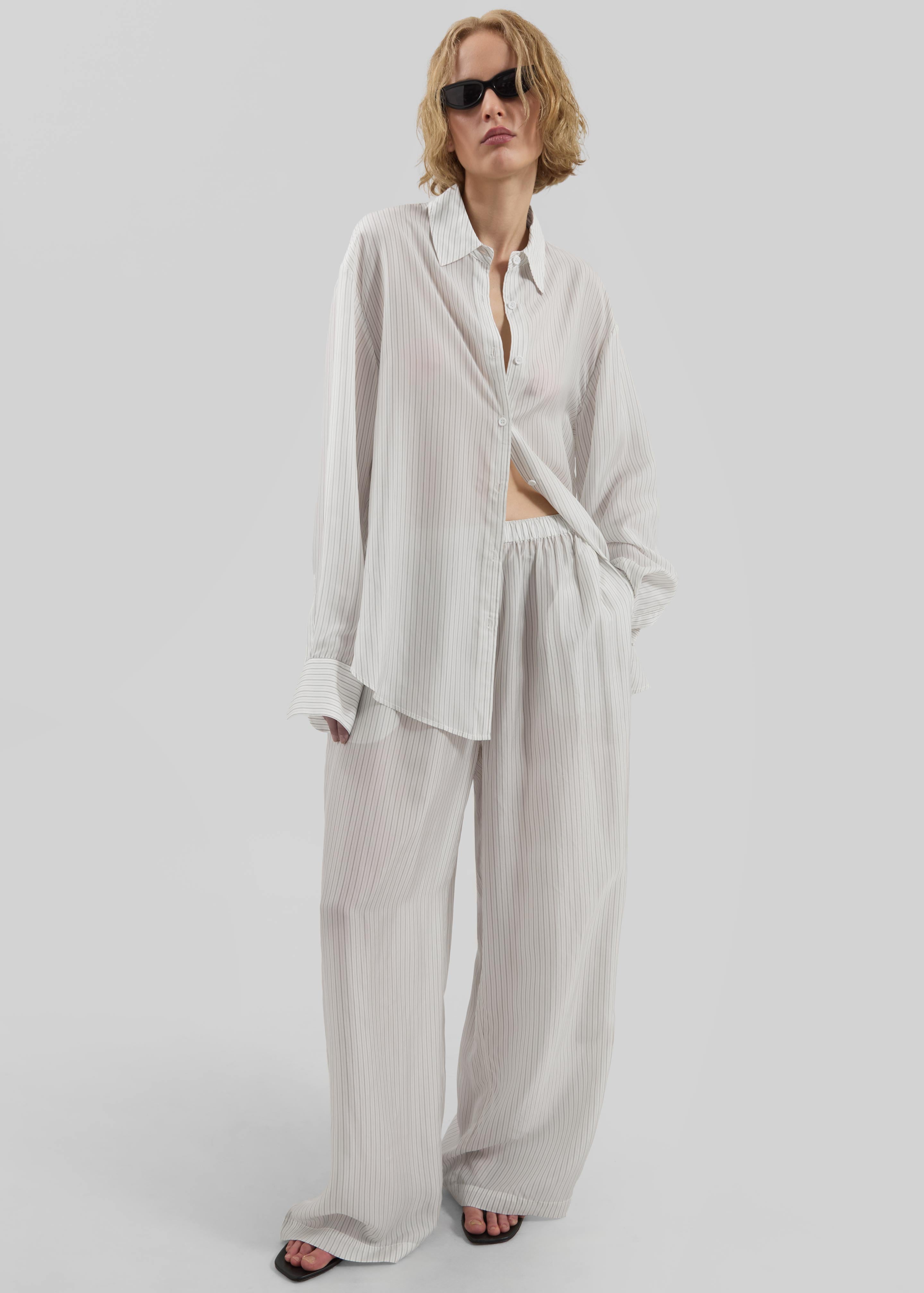 Peri Double Striped Shirt - White/Black Stripe - 6