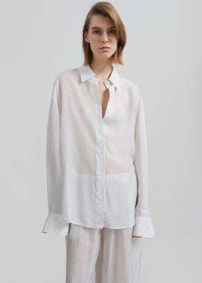 Peri Double Striped Shirt - White/Black Stripe