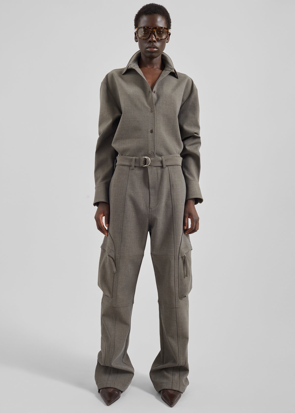 Peri Double Weave Shirt - Taupe Melange - 3