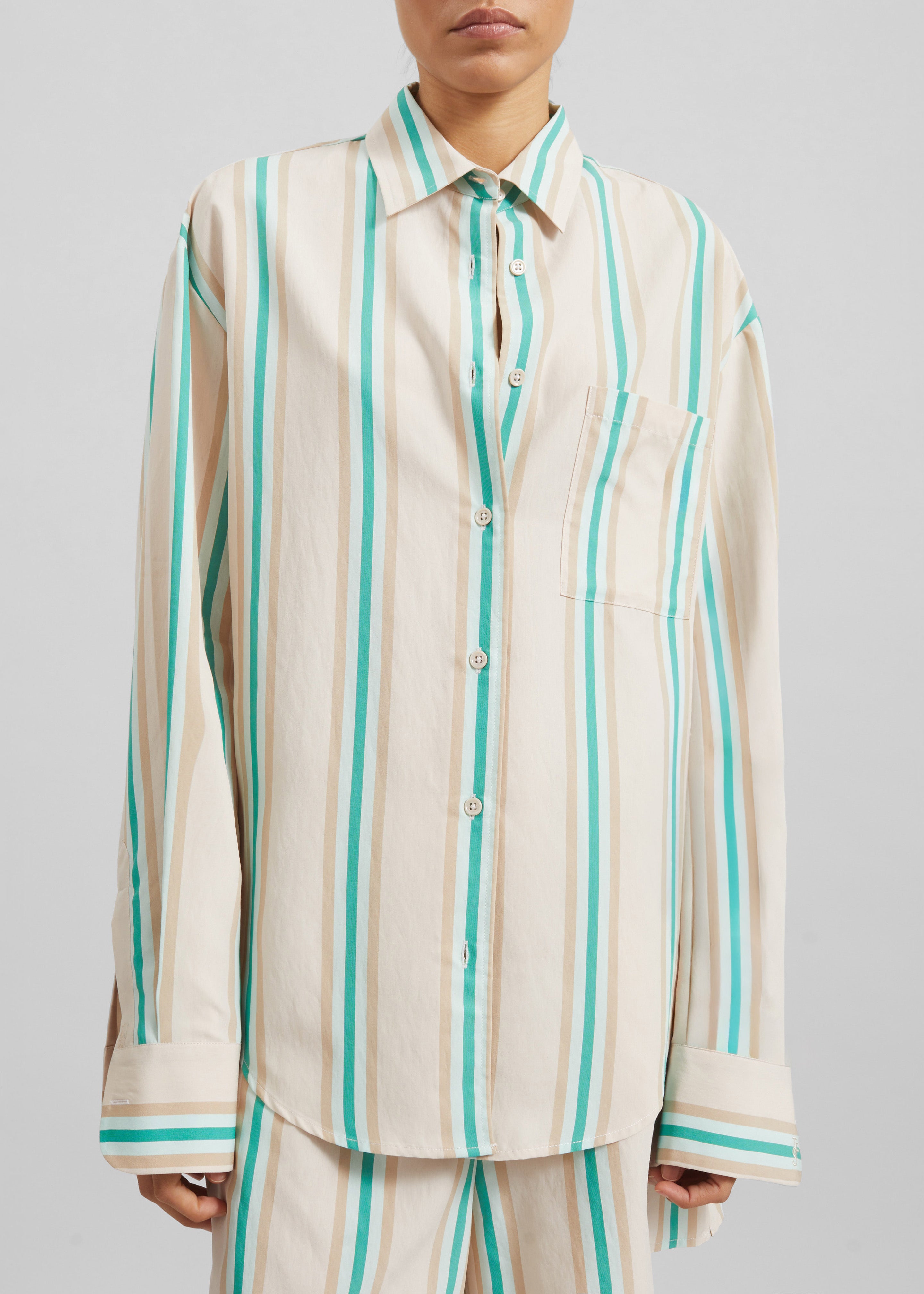 Peri Fluid Shirt - Beige Multi Stripe - 6
