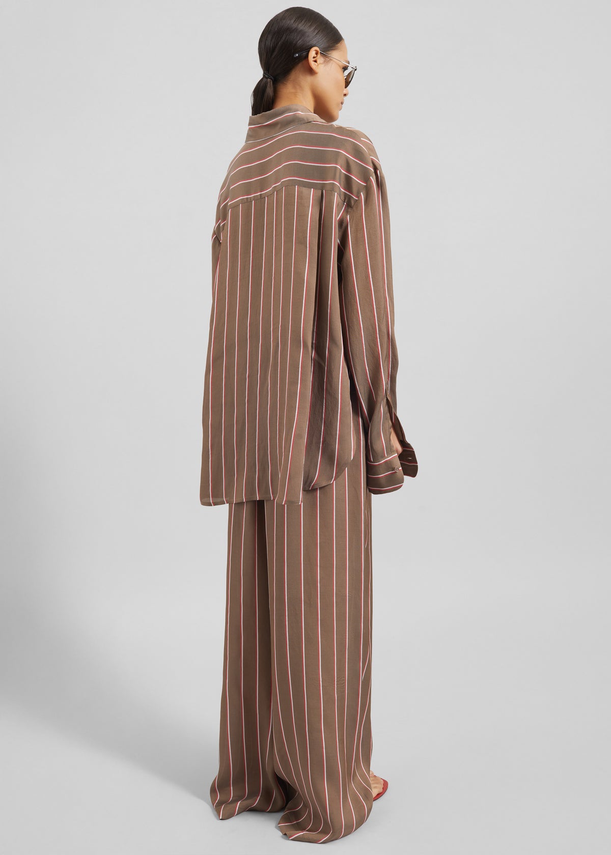 Peri Fluid Shirt - Brown Multi Stripe - 8