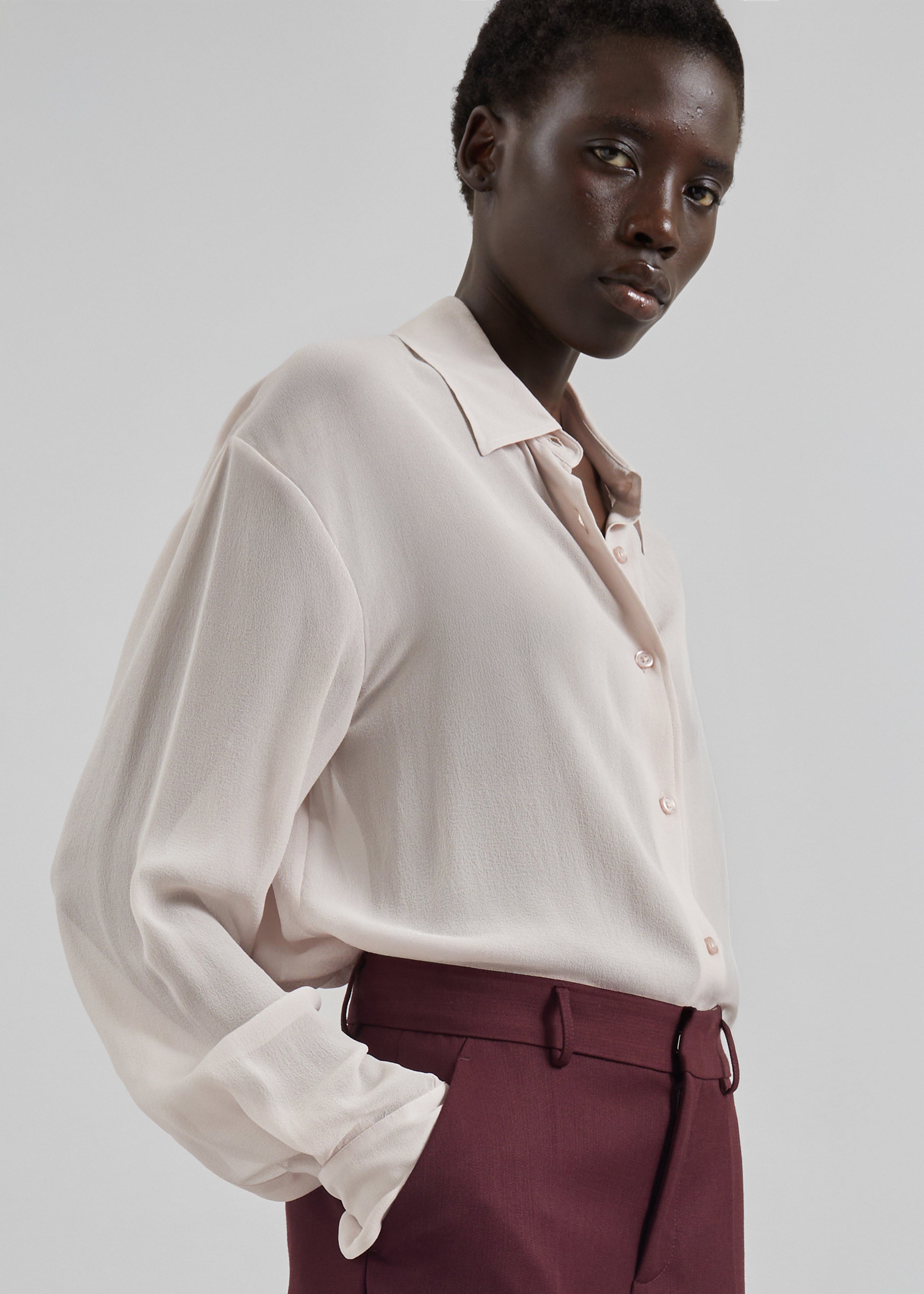 Peri Georgette Shirt  - Faded Pink - 7