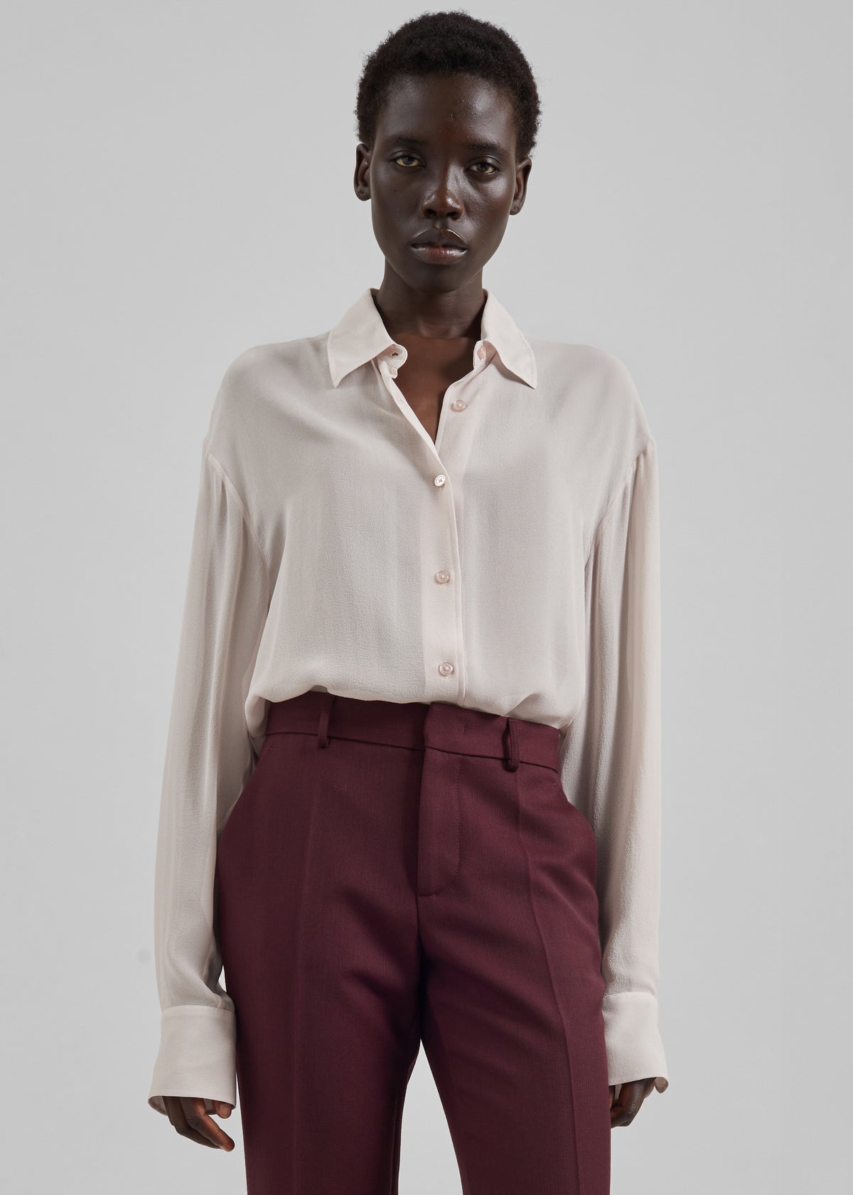 Peri Georgette Shirt  - Faded Pink - 5