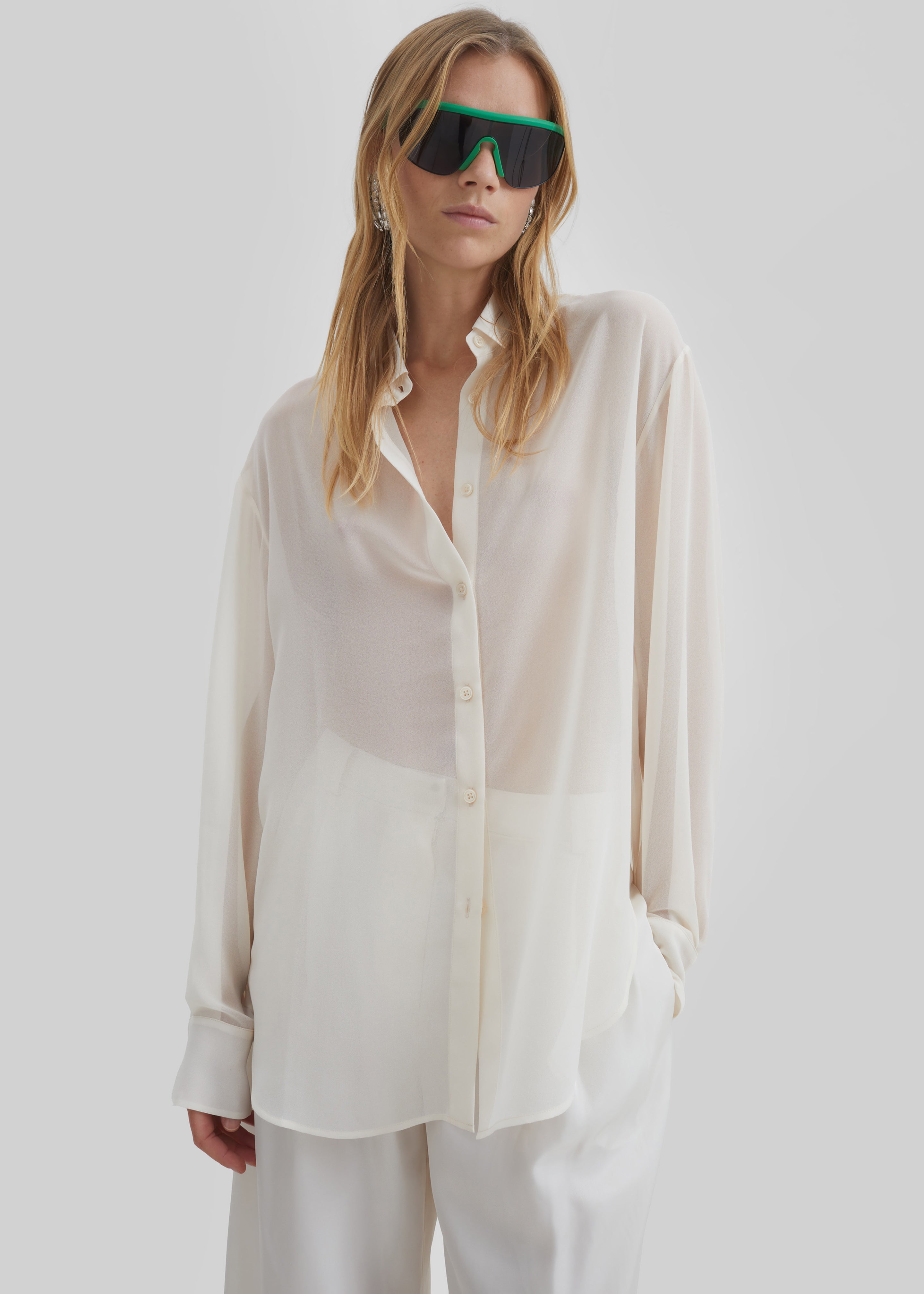 Peri Georgette Shirt - Ivory - 6