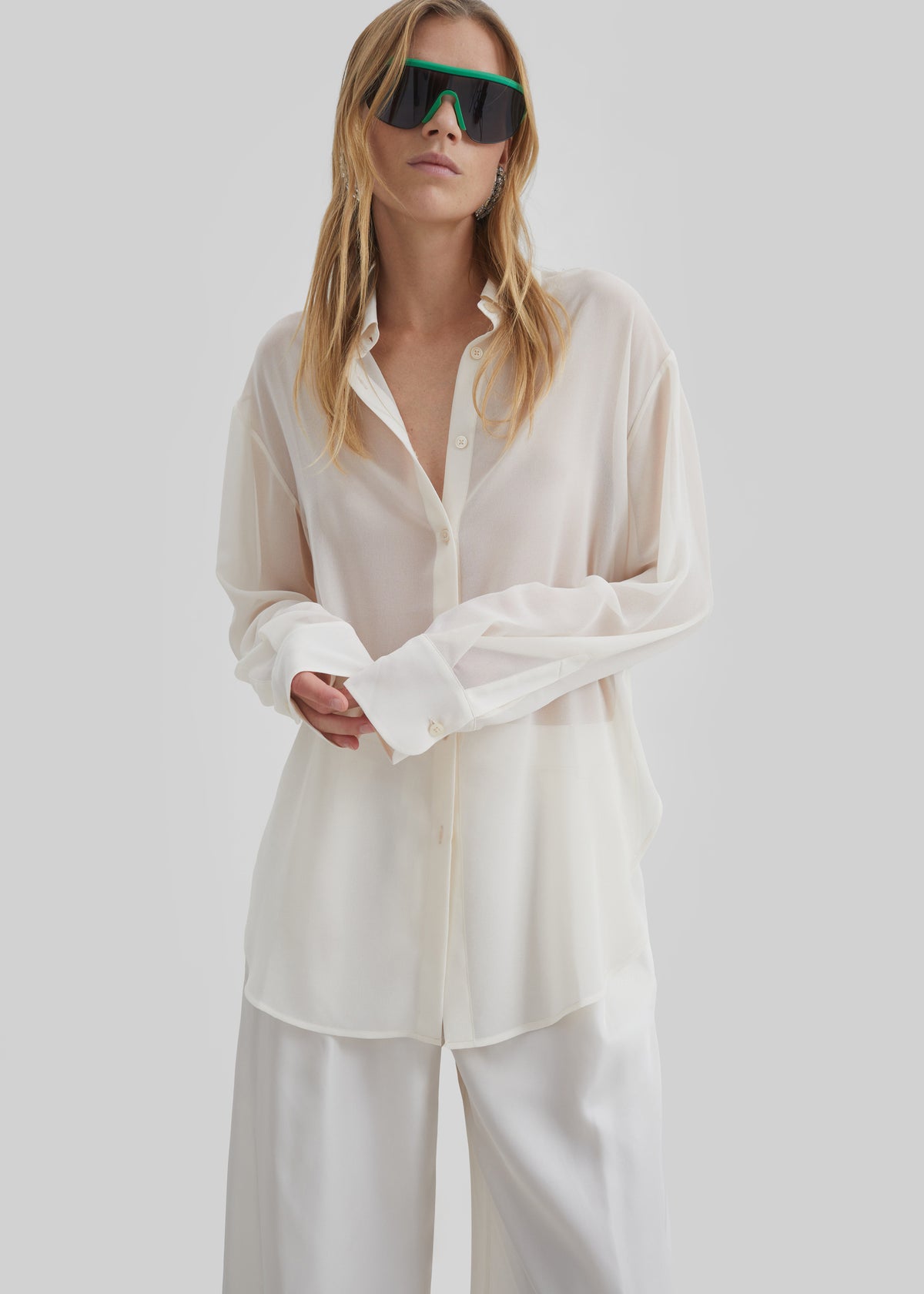 Peri Georgette Shirt - Ivory - 2