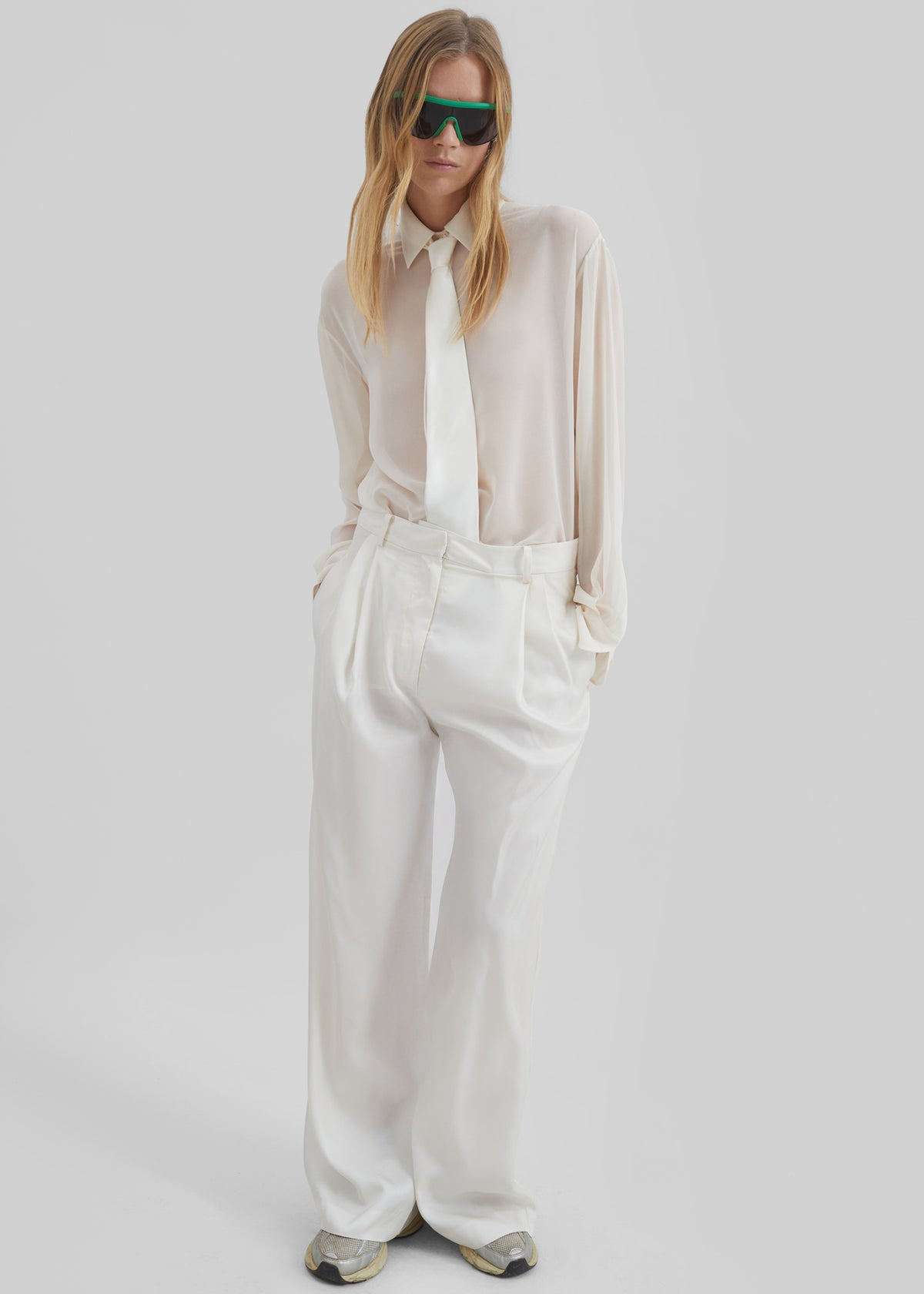 Peri Georgette Shirt - Ivory - 1