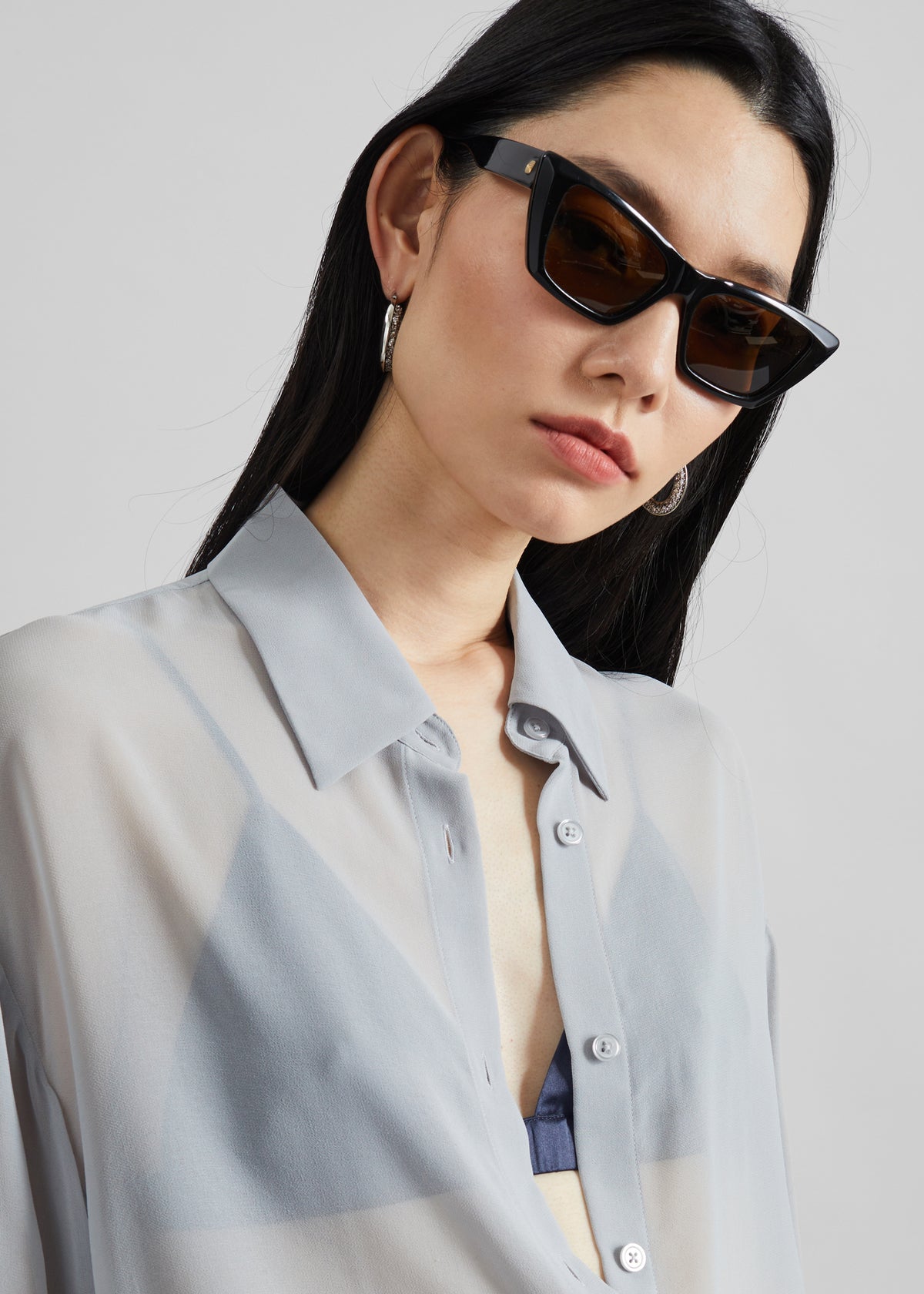 Peri Georgette Shirt - Slate Grey - 4