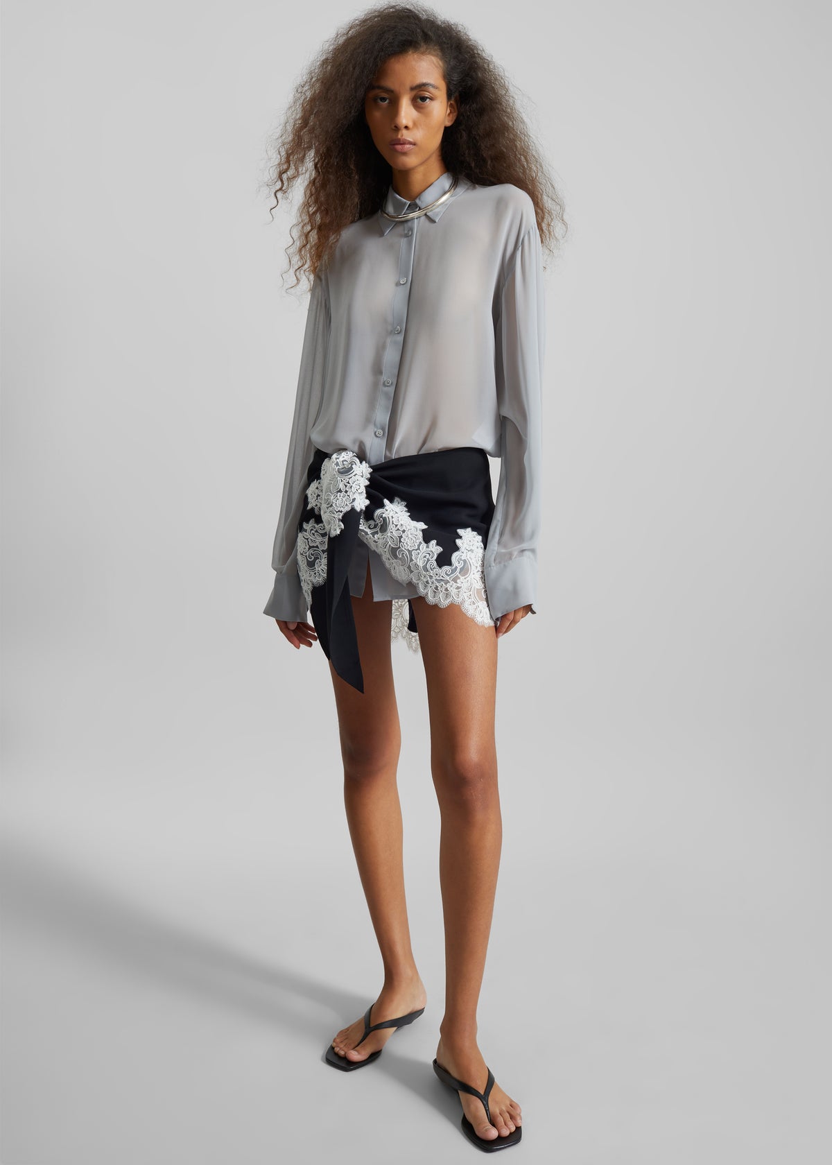 Peri Georgette Shirt - Slate Grey - 3
