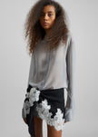 Peri Georgette Shirt - Slate Grey