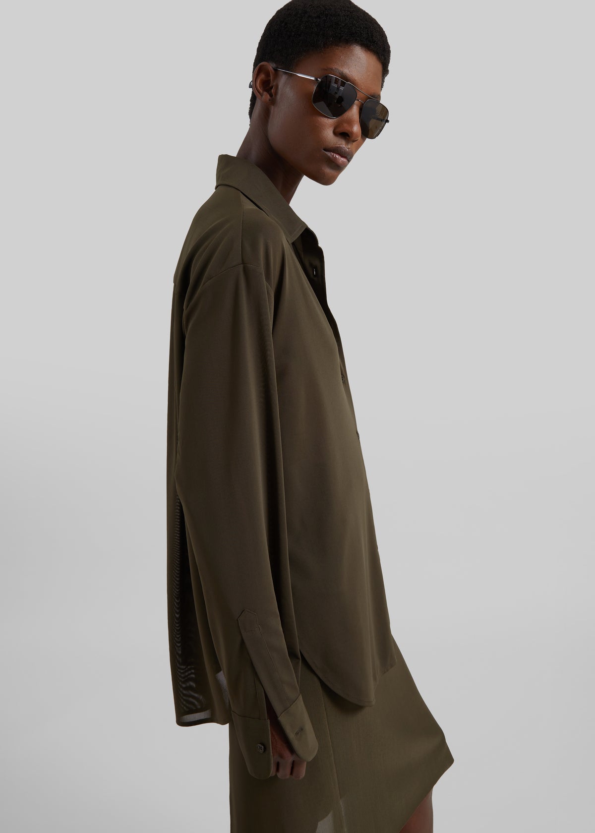 Peri Mesh Fluid Shirt - Khaki - 6