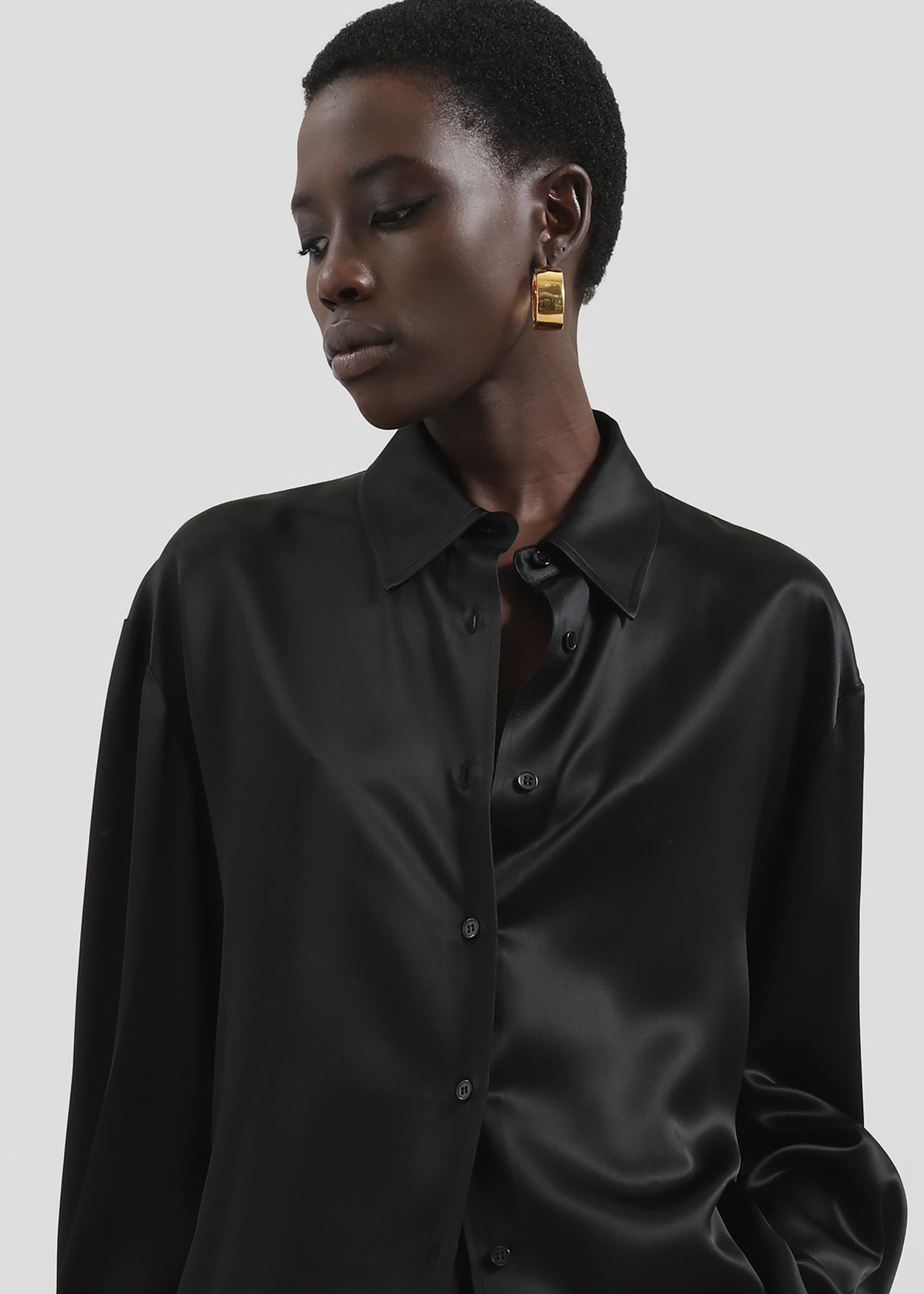 Peri Satin Shirt - Black Peri Satin Shirt - Black