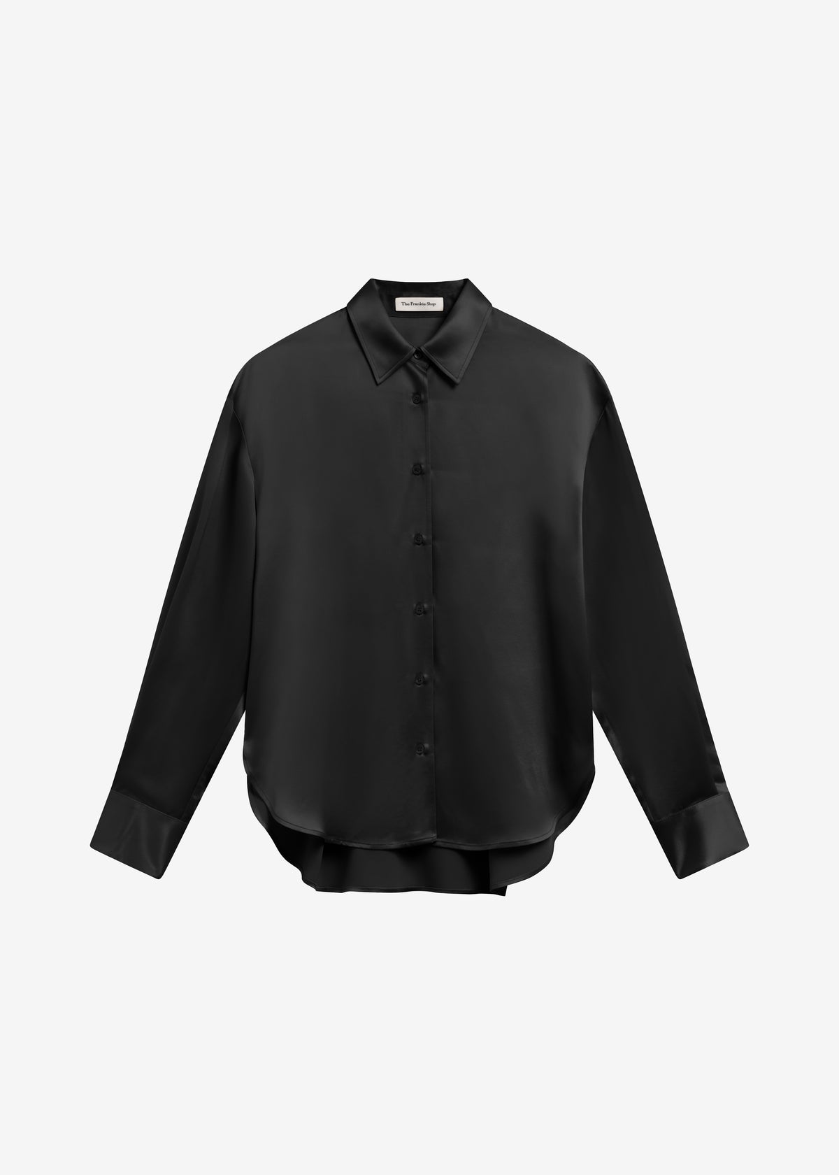 Peri Satin Shirt - Black The Frankie Shop Peri Satin Shirt - Black The Frankie Shop