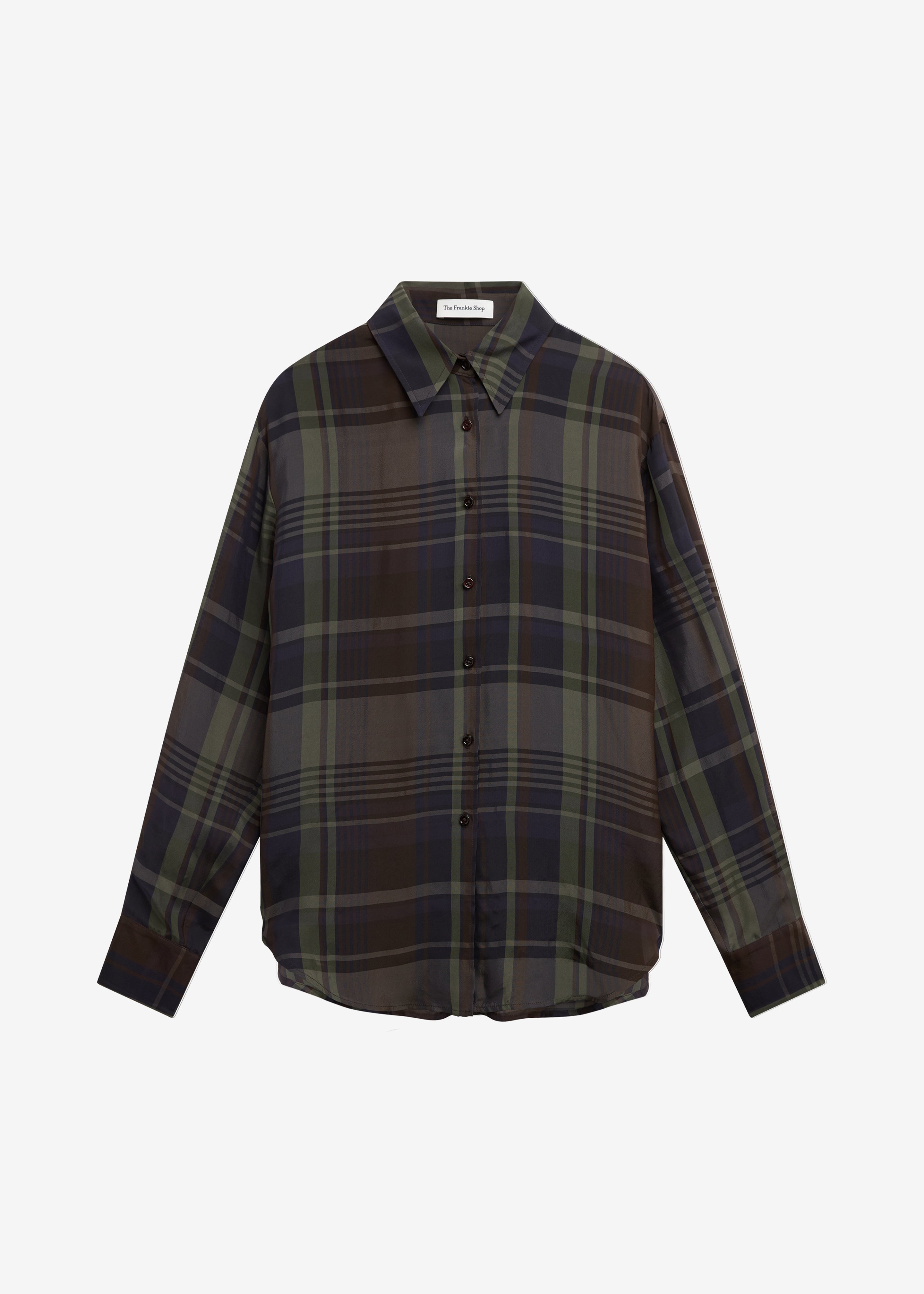 Peri Sheer Fluid Shirt - Navy Tartan - 7