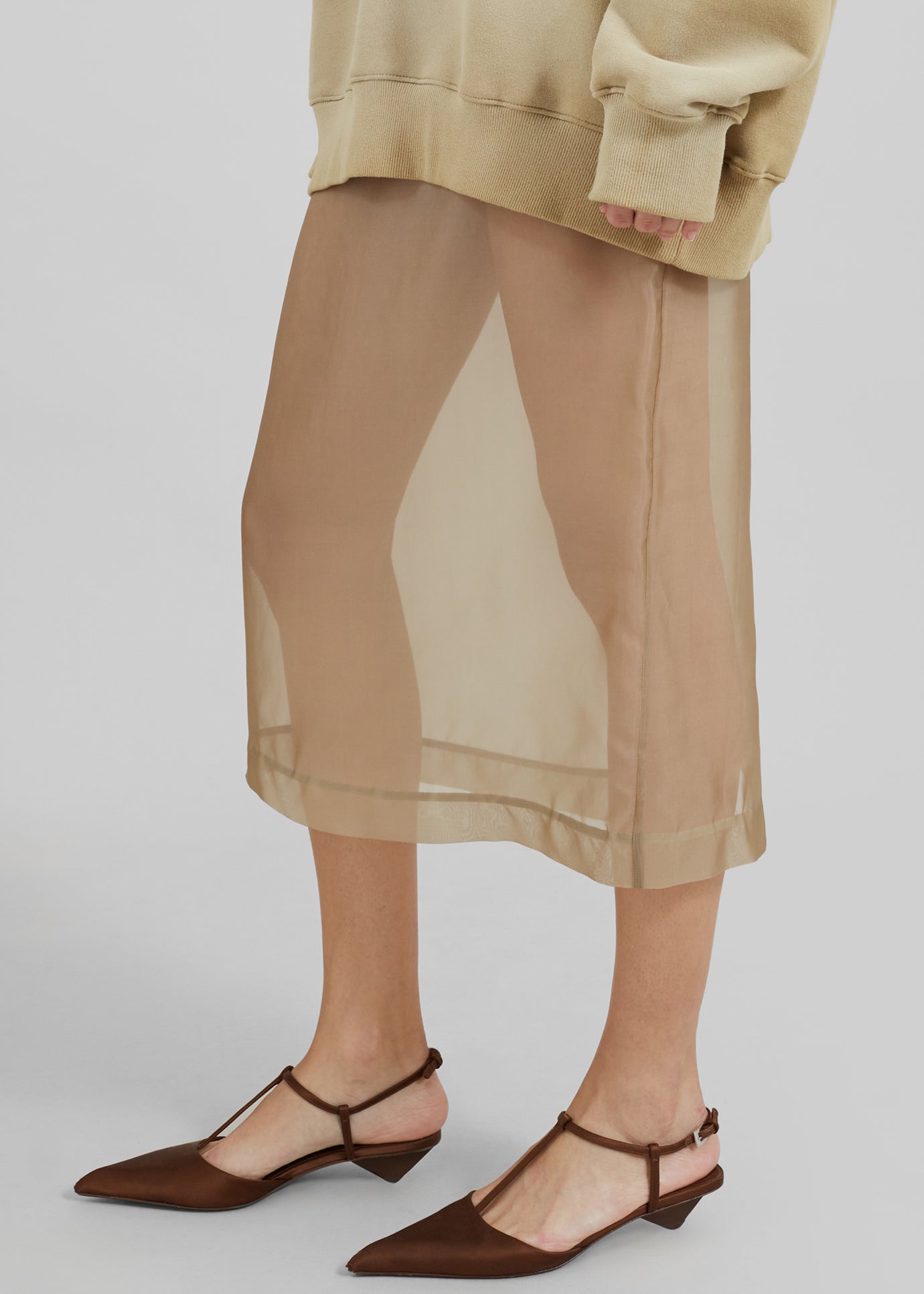 Peri Sheer Midi Skirt - Desert Sand - 1