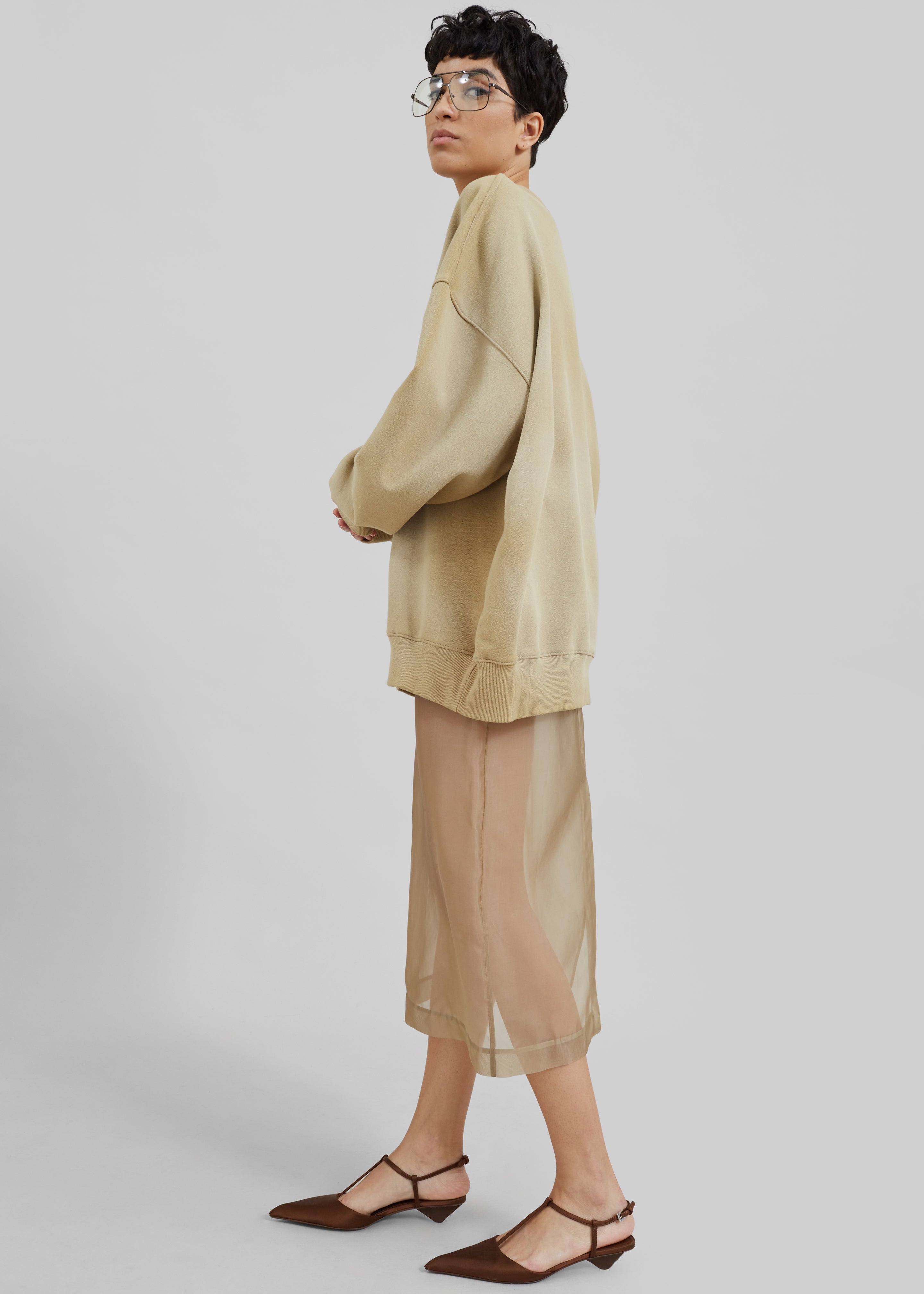 Peri Sheer Midi Skirt - Desert Sand - 7