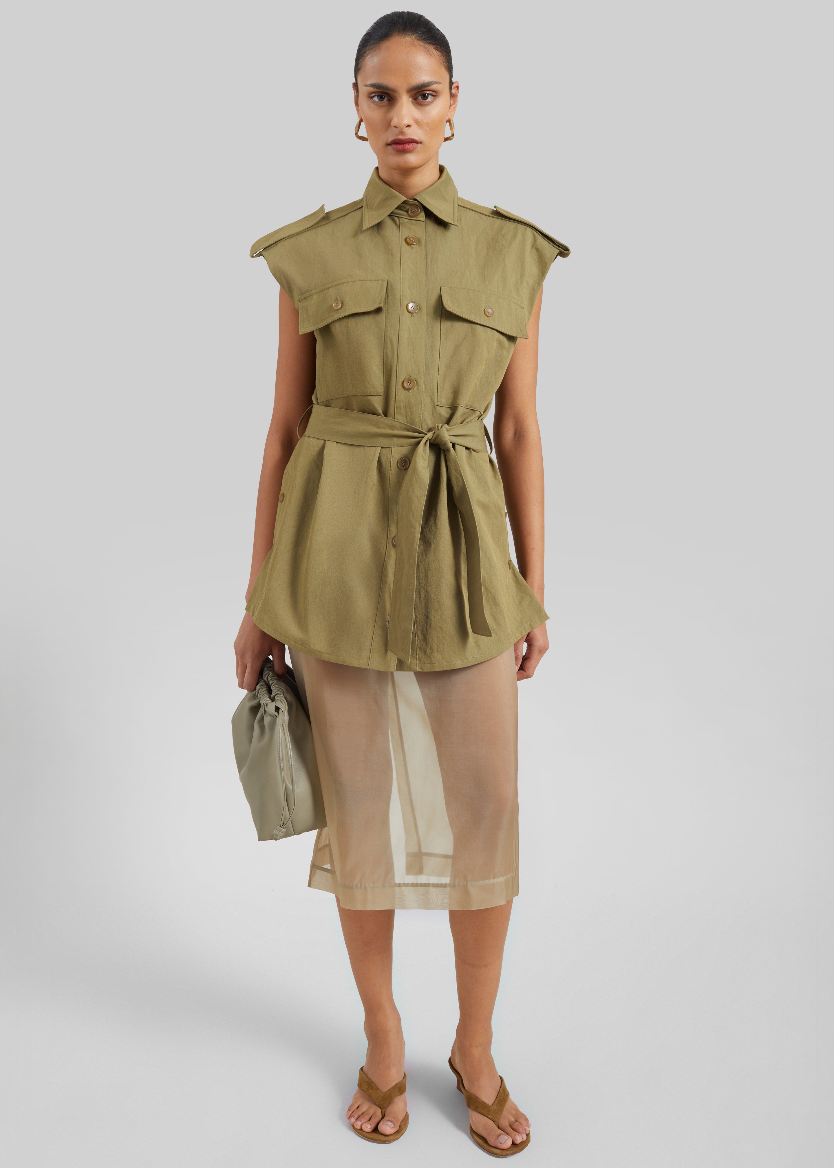 Peri Sheer Midi Skirt - Desert Sand - 12