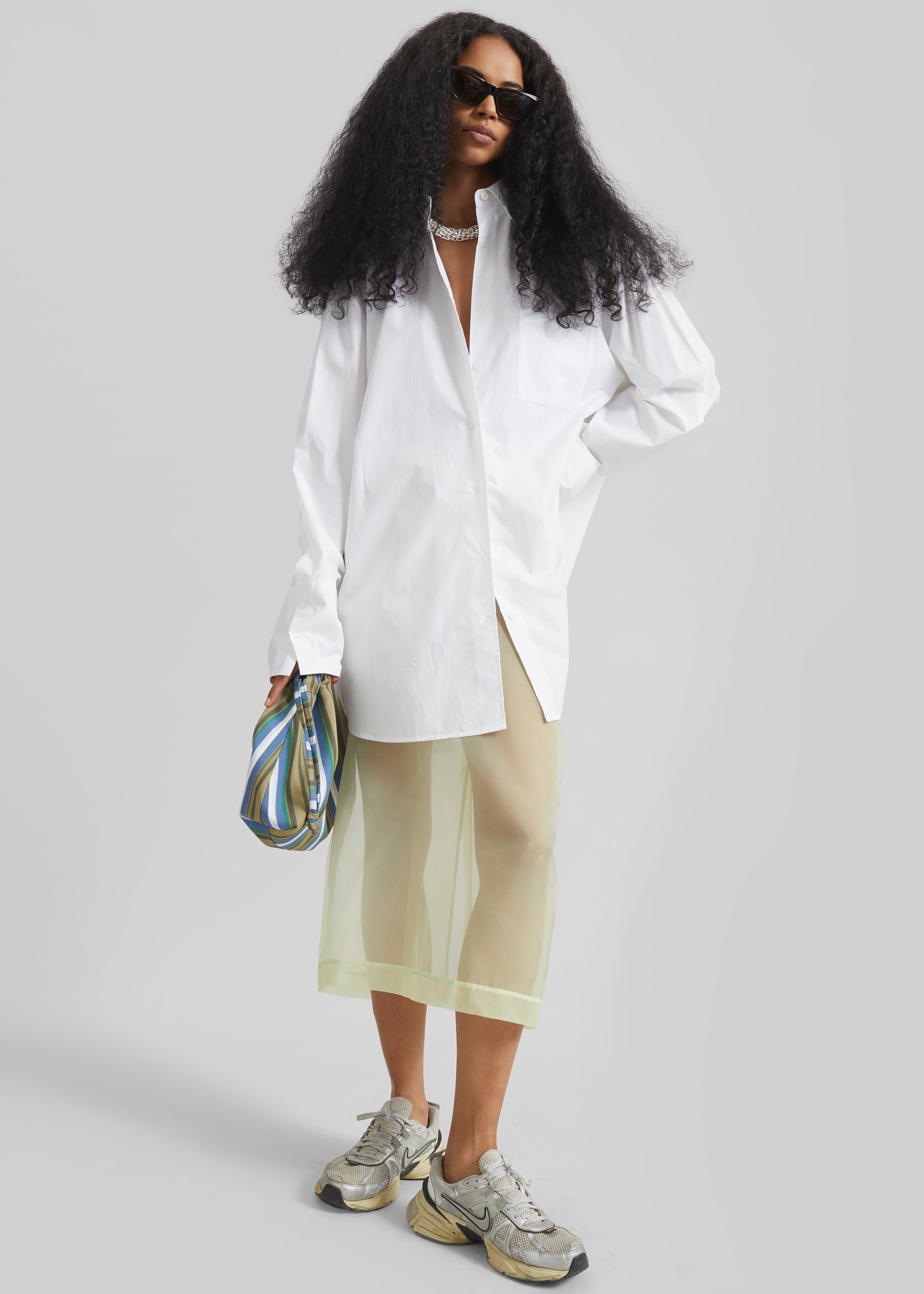 Peri Sheer Midi Skirt - Pale Yellow - 2