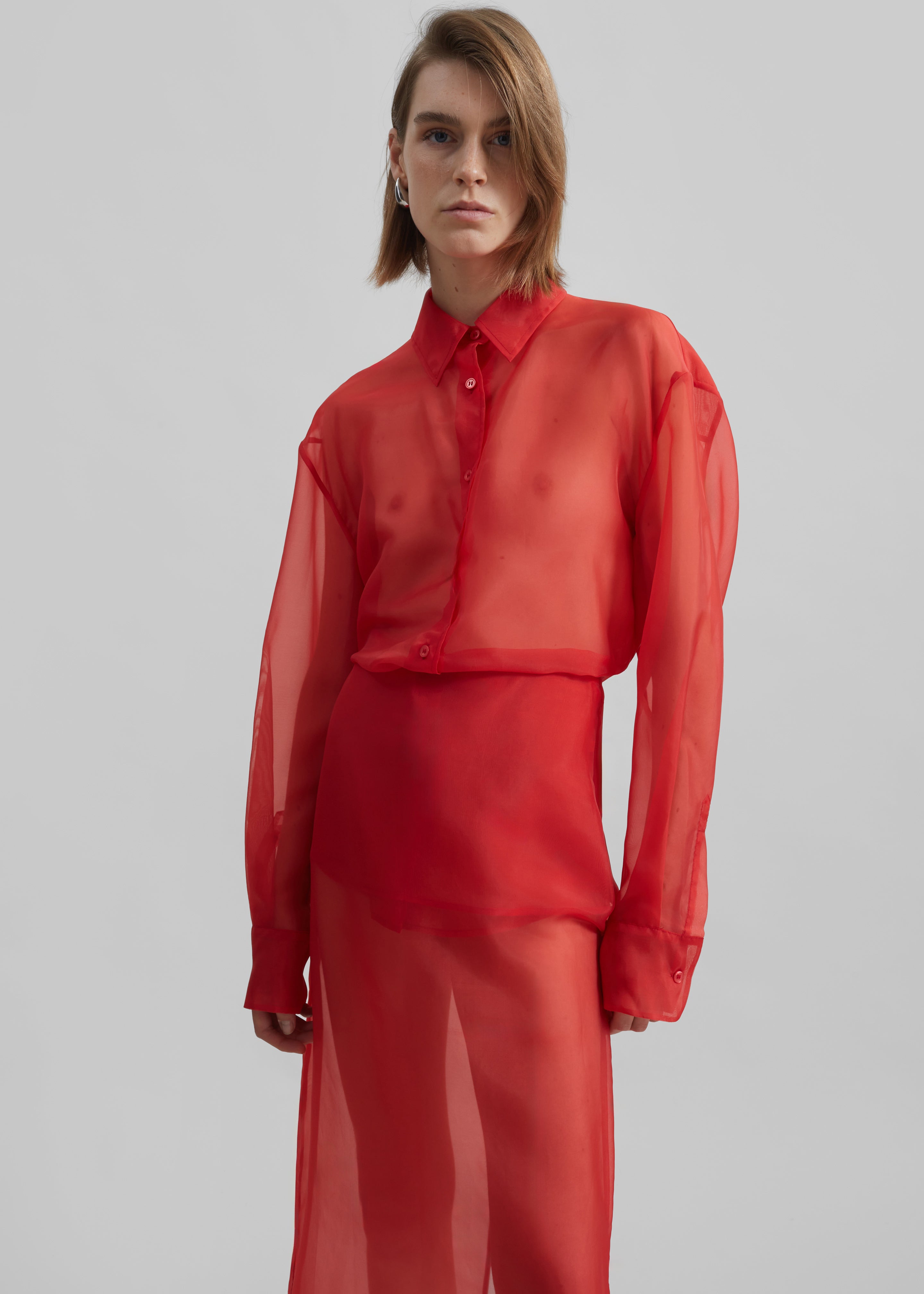 Calren Shirt Dress - Red – The Frankie Shop