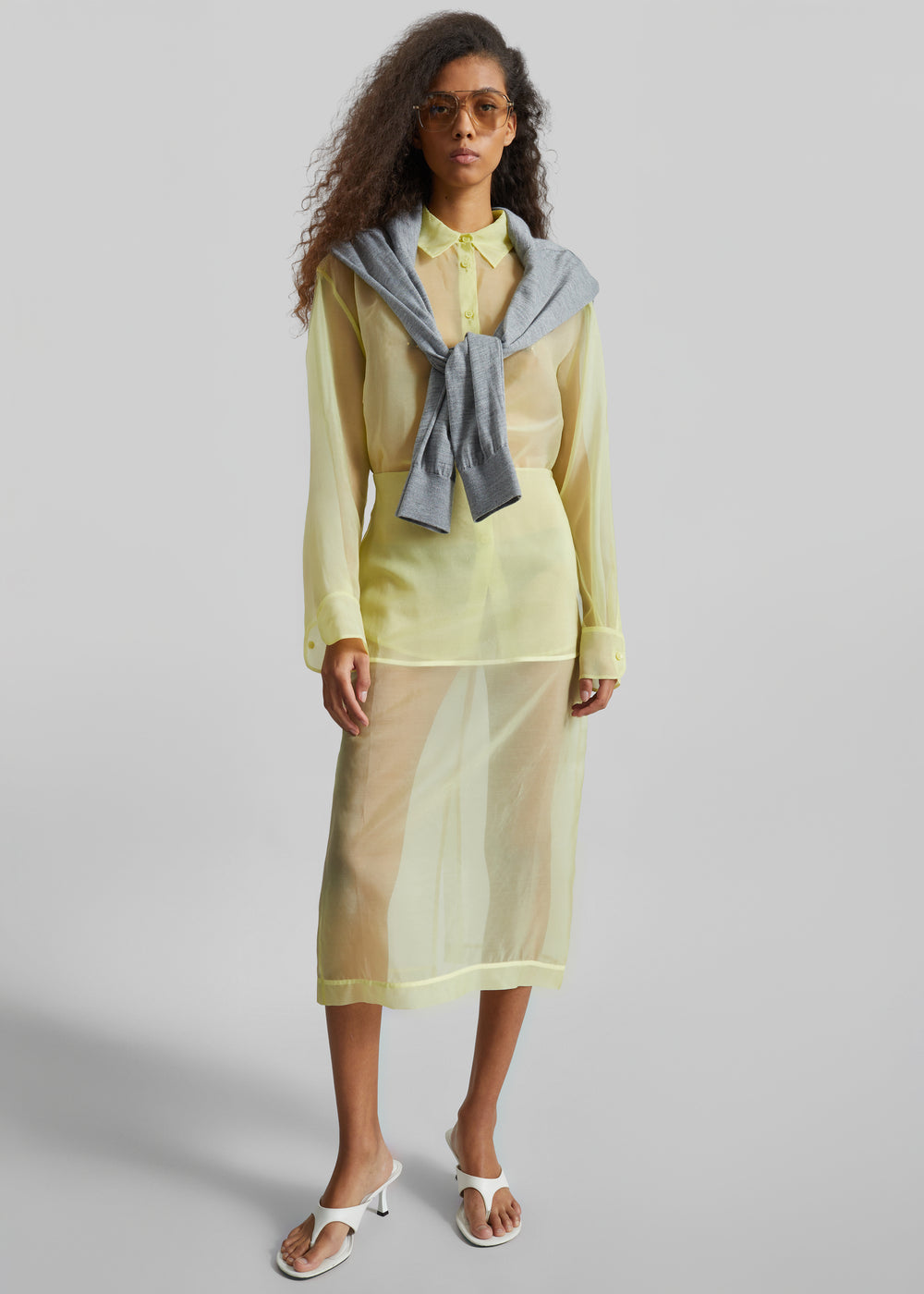 Peri Sheer Shirt - Pale Yellow