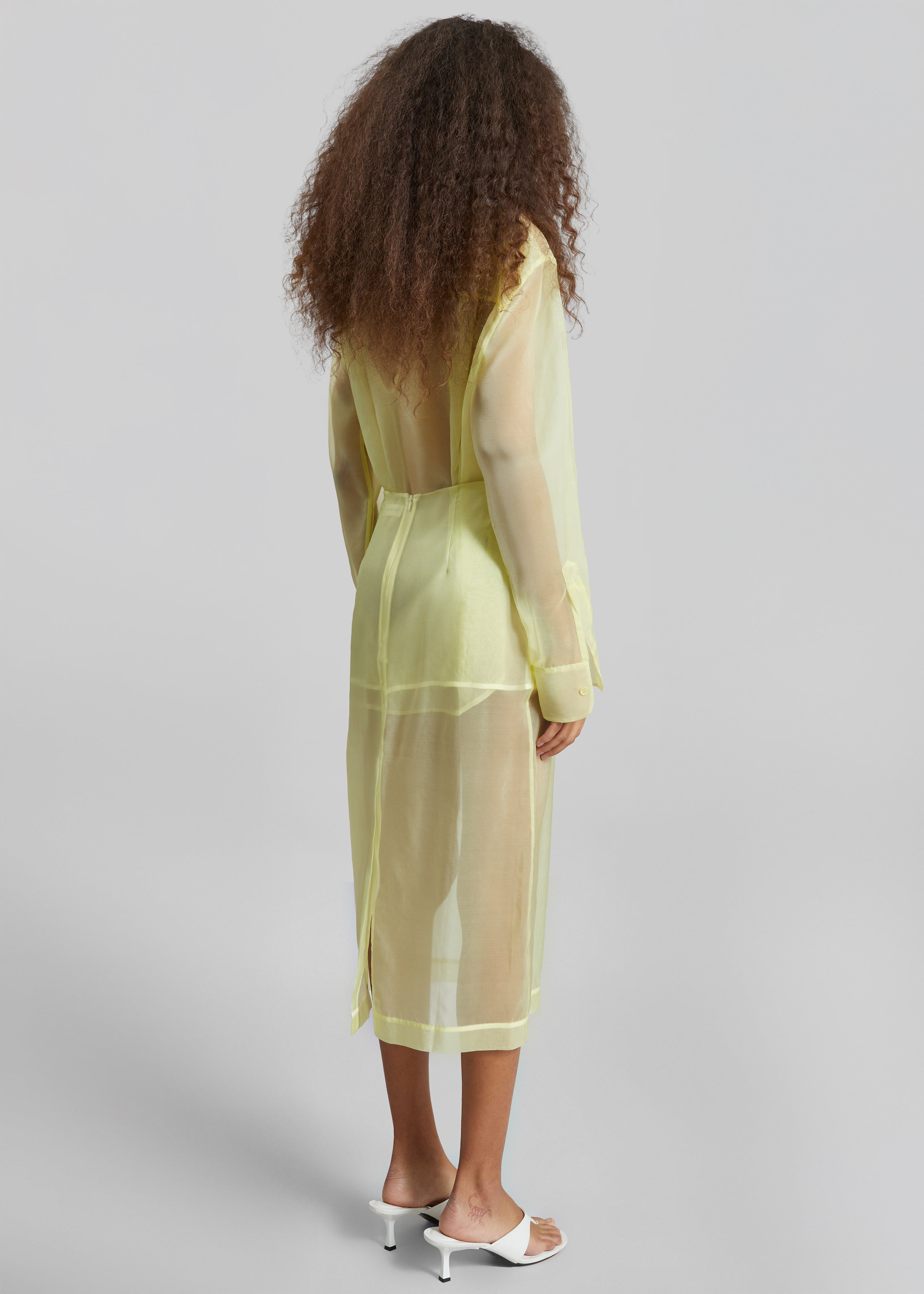 Peri Sheer Shirt - Pale Yellow - 5