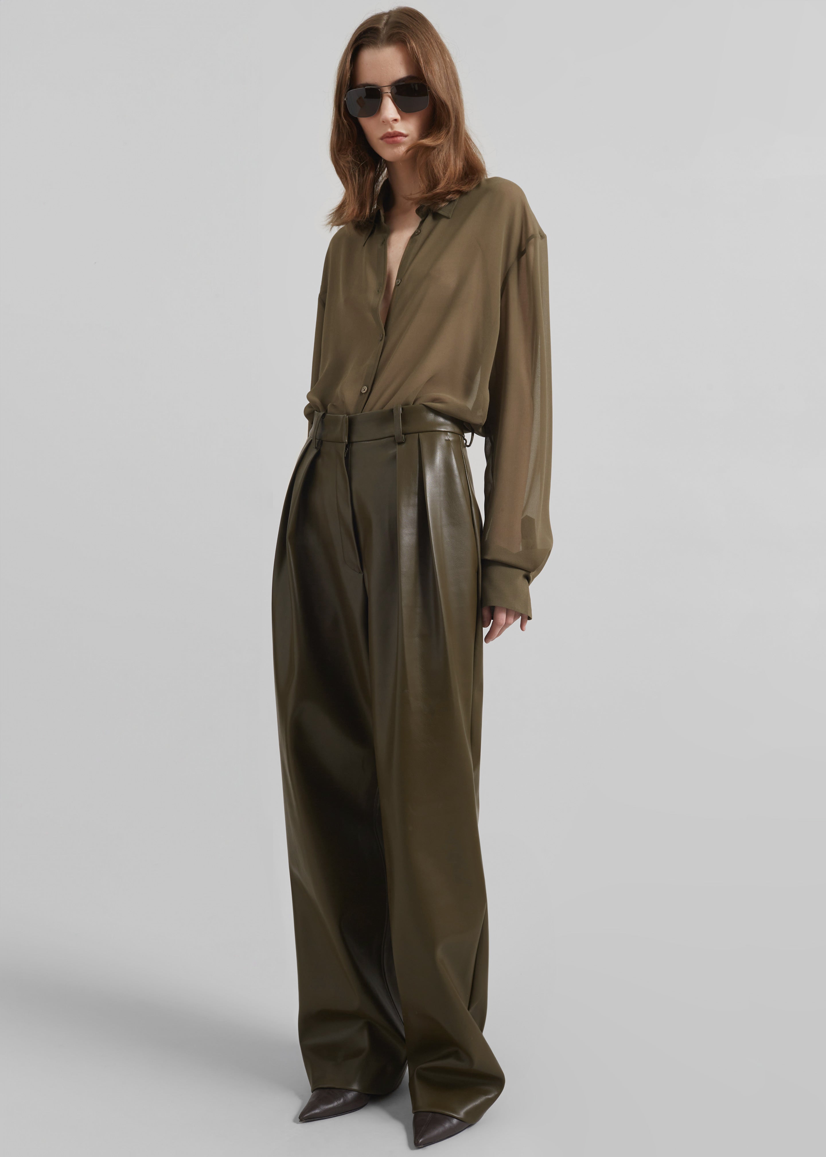 Peri Georgette Shirt - Khaki - 4